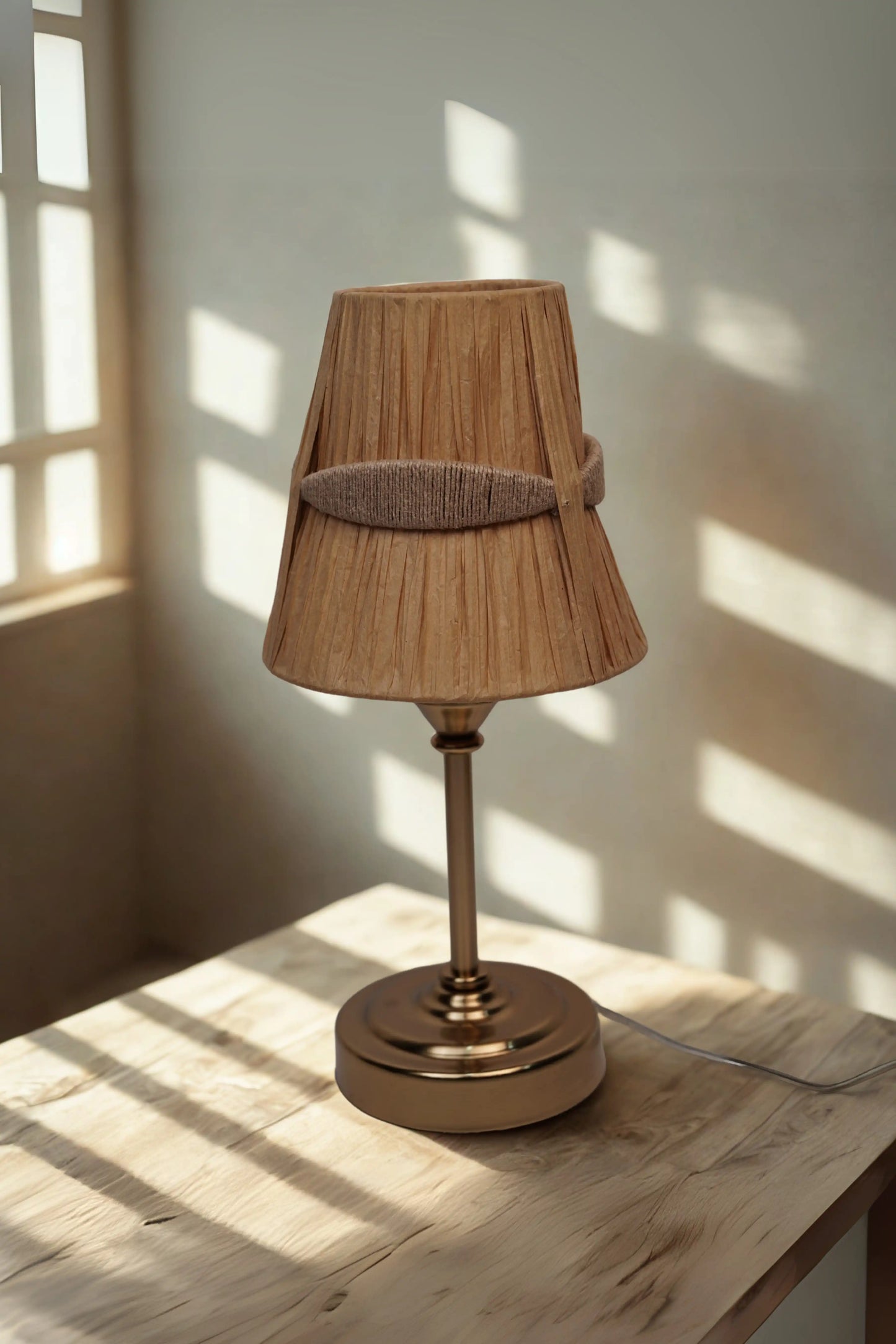 Aurelia Bronze Pleated Table Lamp – Handcrafted Ambient Lighting