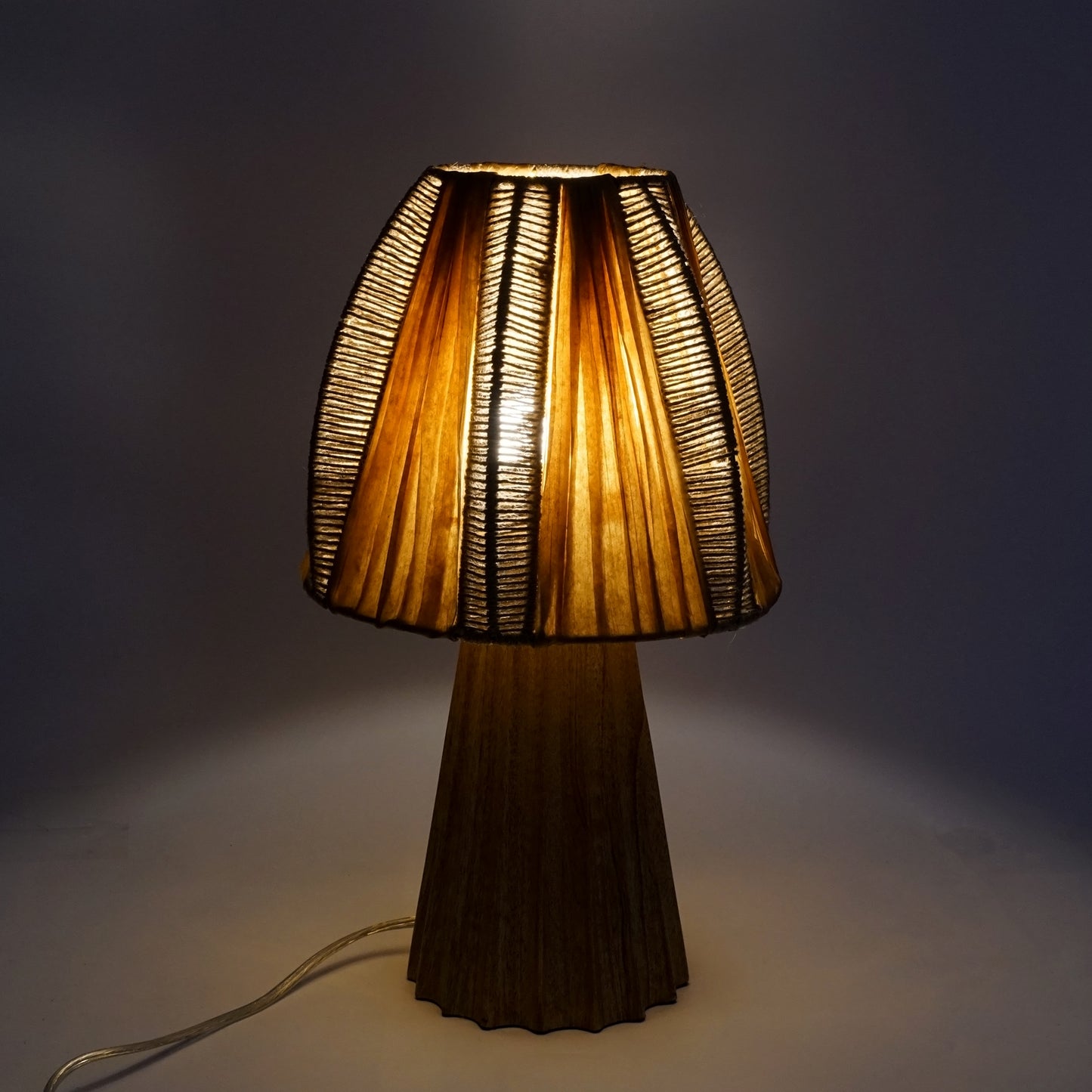 Aurelia Earthgrain Wooden Table Lamp – Handcrafted Rustic Elegance