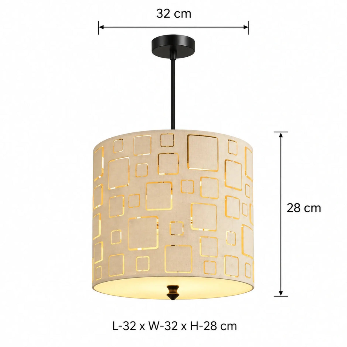Decorative Geometric Laser Cut Hanging Lamp with Warm Illuminating Light for Contemporary Residential Interiors | ILLUMEA