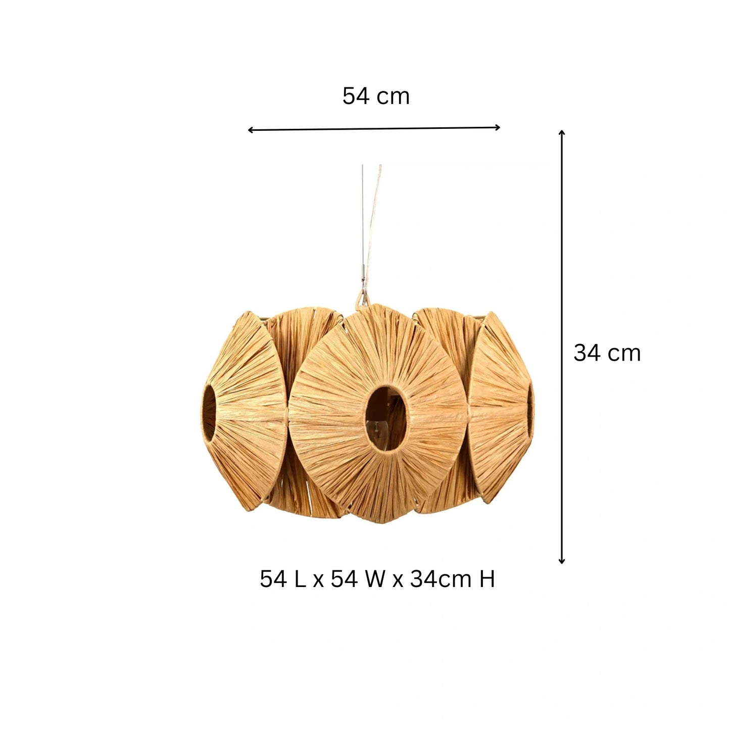 6 LIGHTS RAFIA SHADE