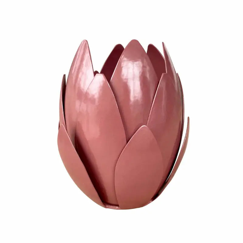 Pink artichoke-shaped container on a white background