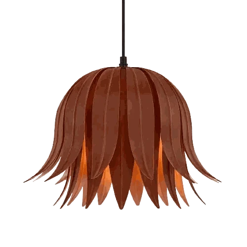 Iron Leaf Pendant Light by ILLUMEA with elegant leaf design and warm ambient lighting