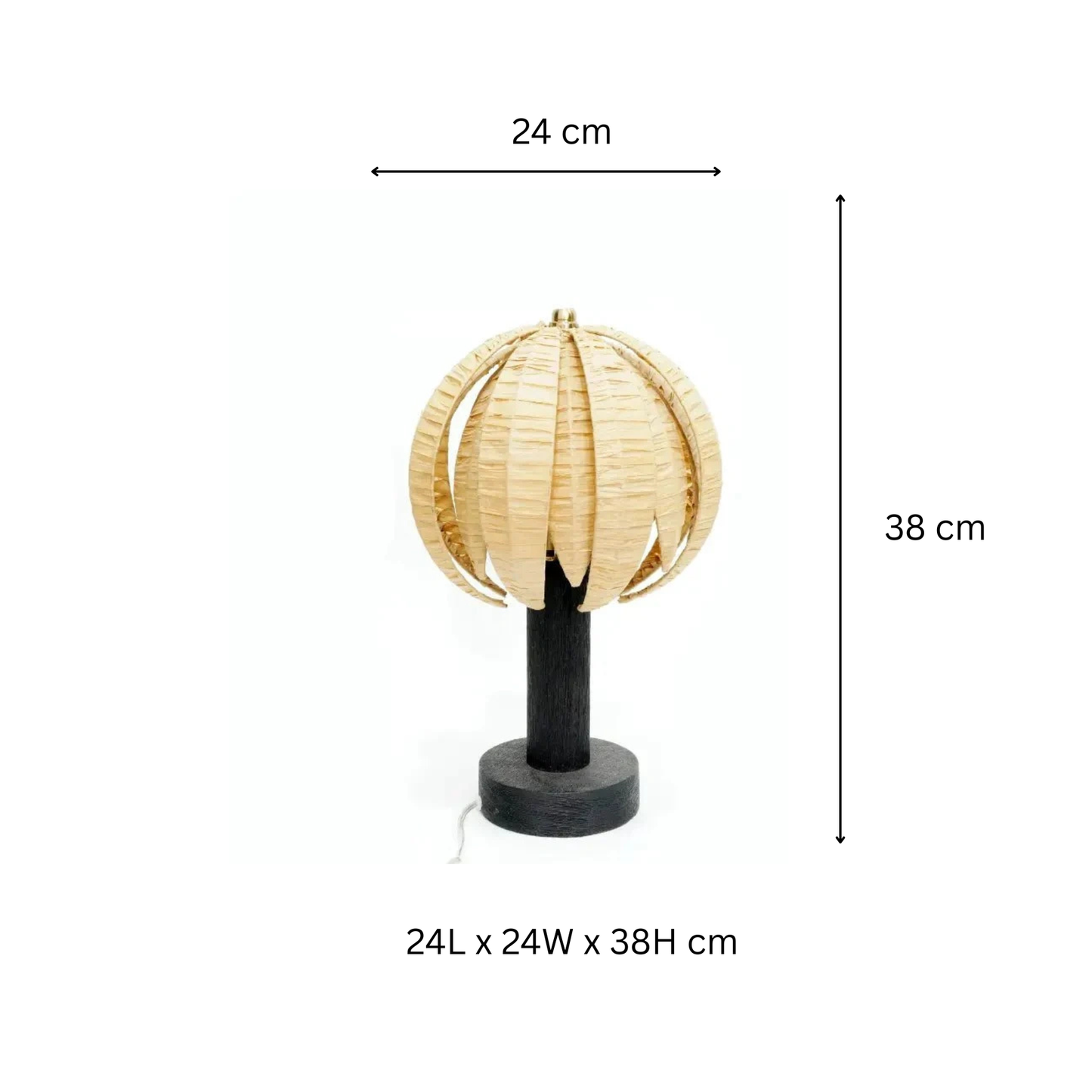 Rafia Shade Wood Table Lamp