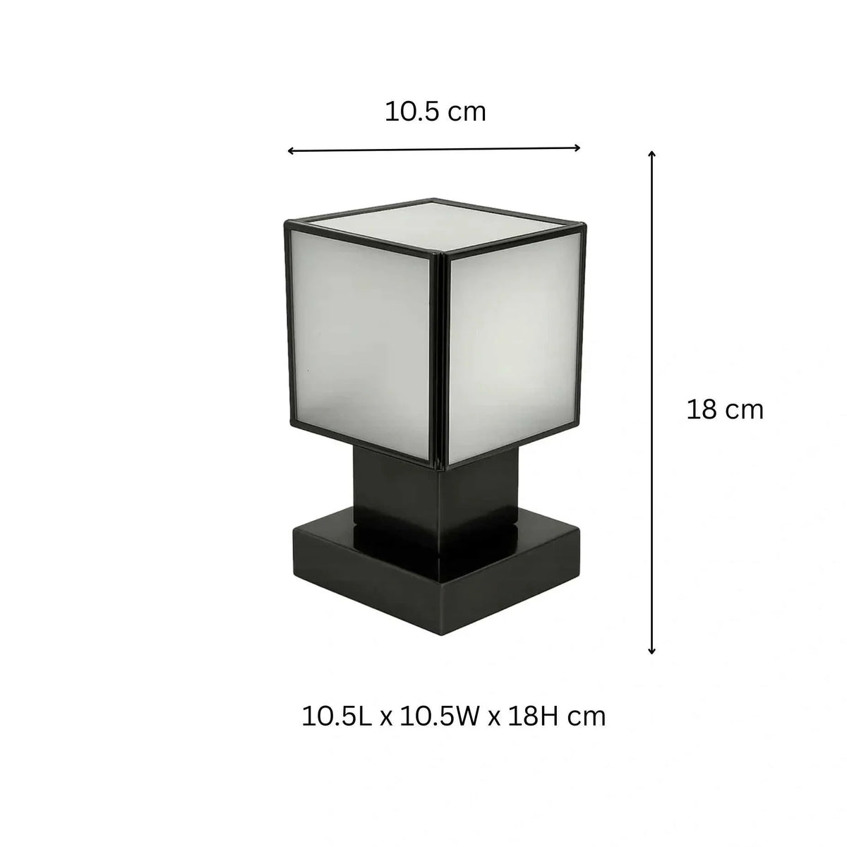 Modern square glass table lamp with sleek design and ambient lighting by ILLUMEA