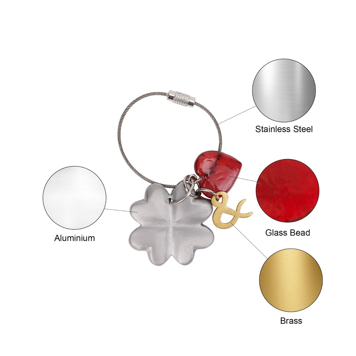 Casted Aluminium Handmade Clover Glass Bead Keychain Souvenir Gifts For Women Men - ILLUMEAKey Chain