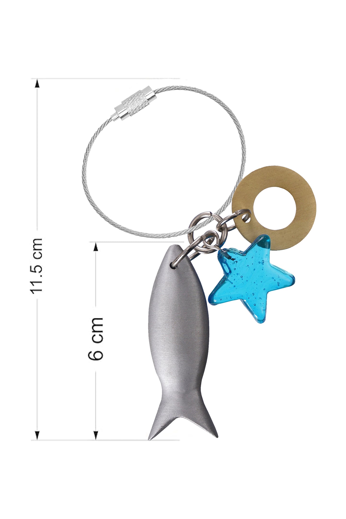 Casted Aluminium Handmade Fish Glass Bead Keychain Ornament - ILLUMEAKey Chain