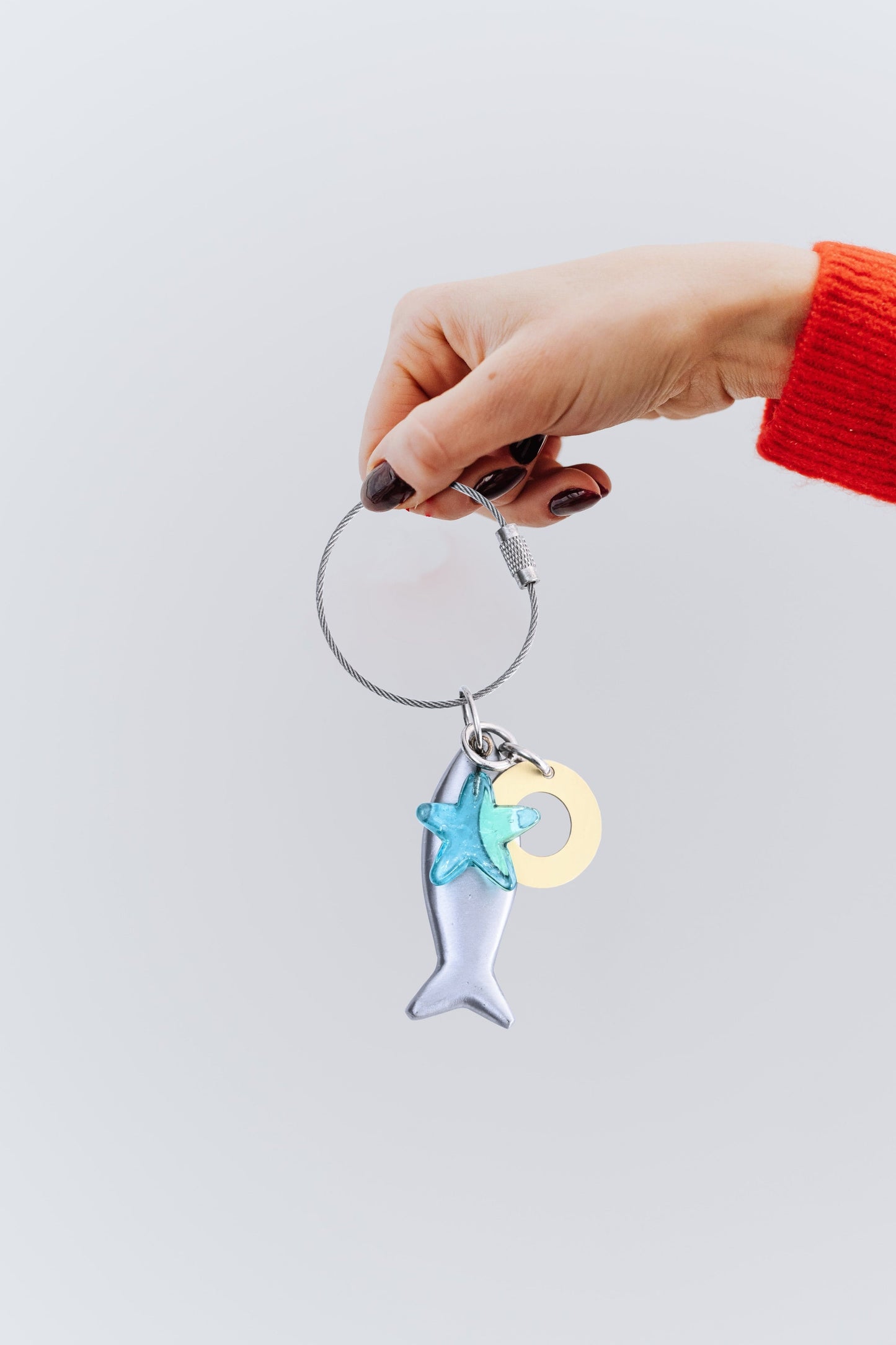 Casted Aluminium Handmade Fish Glass Bead Keychain Ornament - ILLUMEAKey Chain