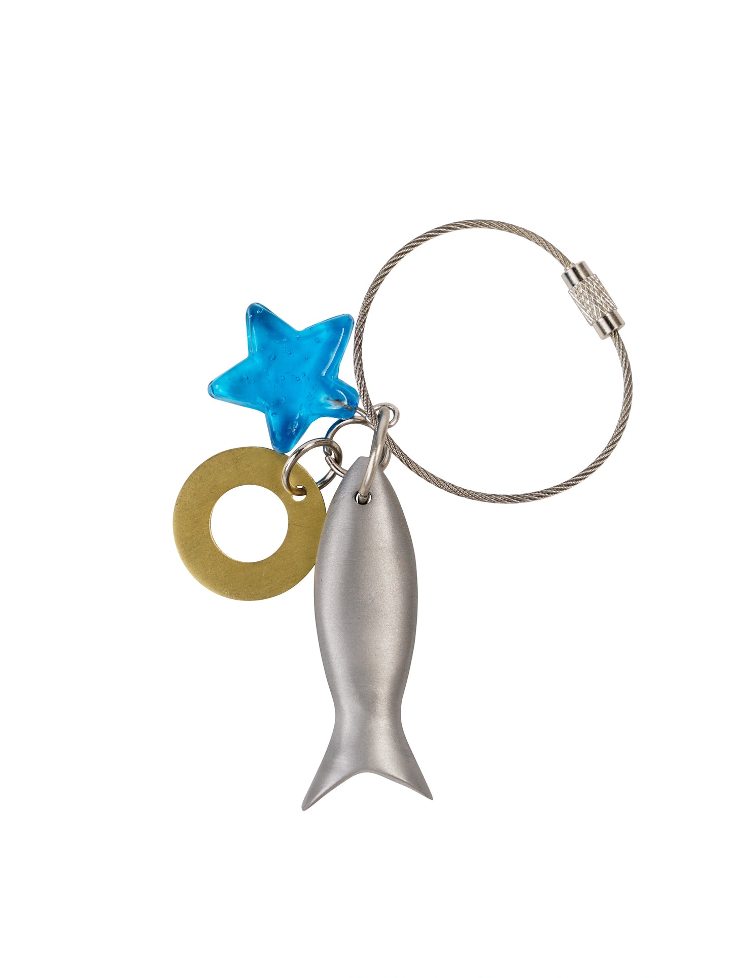 Casted Aluminium Handmade Fish Glass Bead Keychain Ornament - ILLUMEAKey Chain