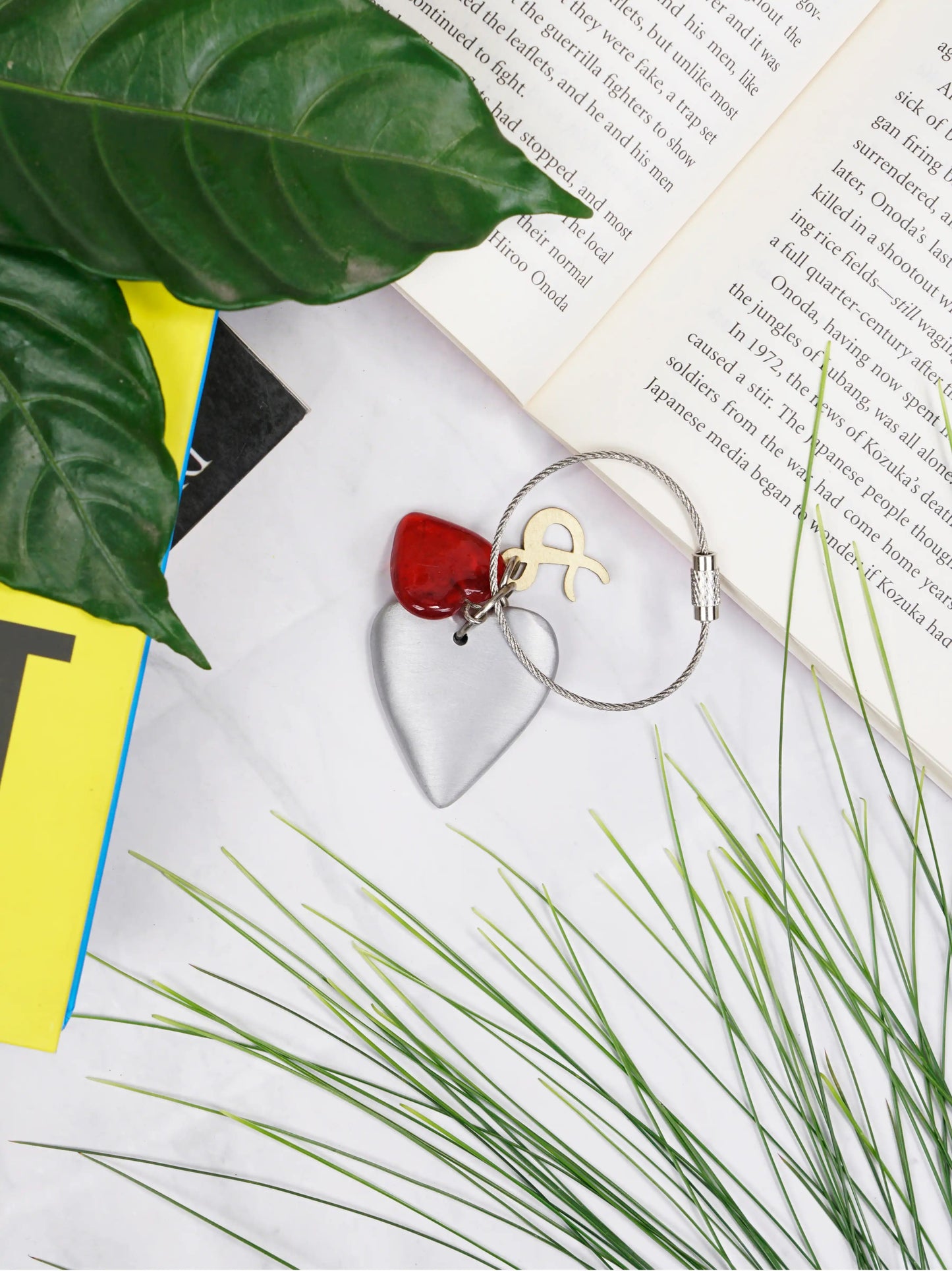 Casted Aluminium Handmade Heart Glass Bead Keychain Ornament - ILLUMEAKey Chain