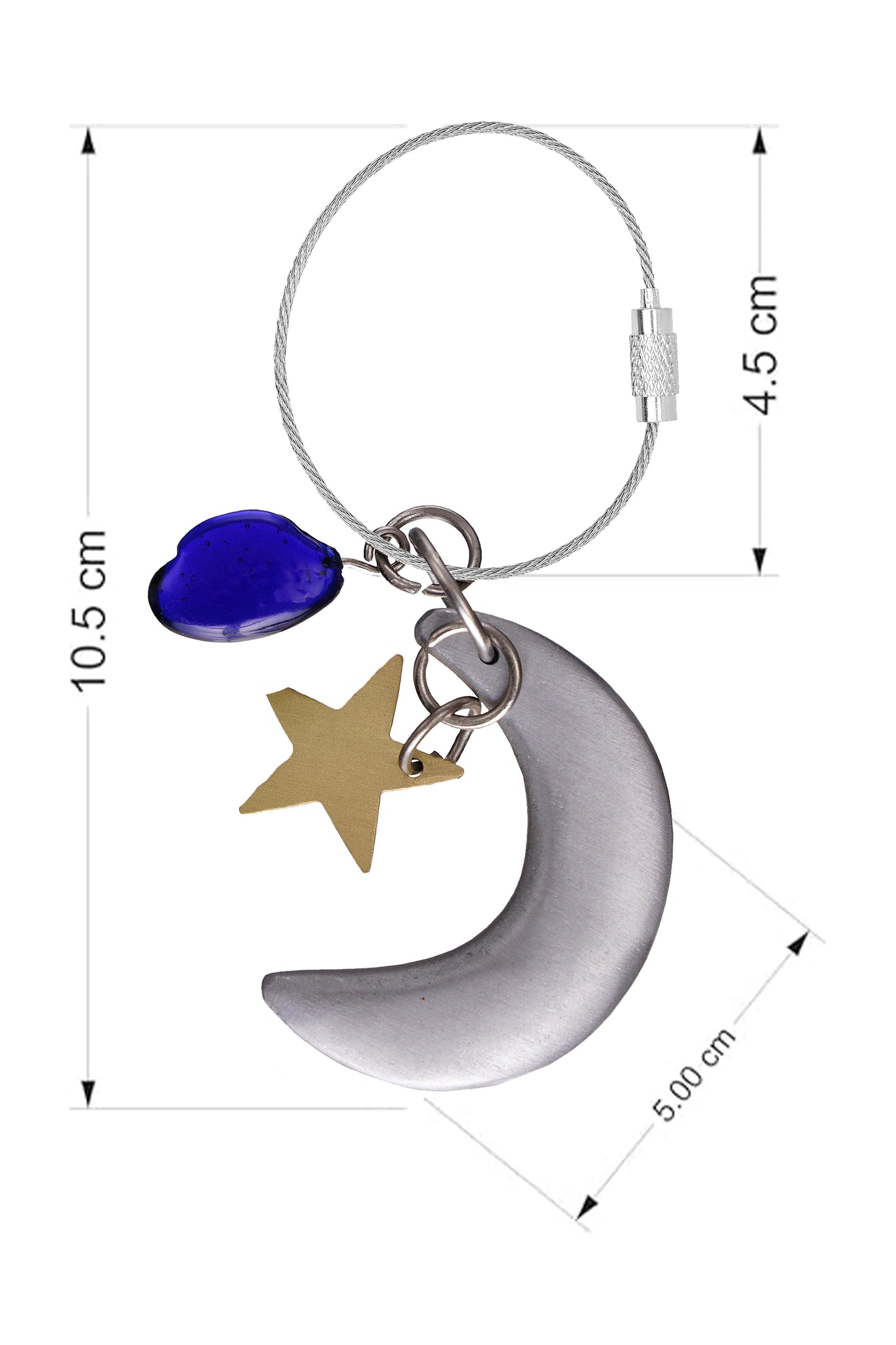 Casted Aluminium Handmade Moon Glass Bead Keychain Ornament - ILLUMEAKey Chain