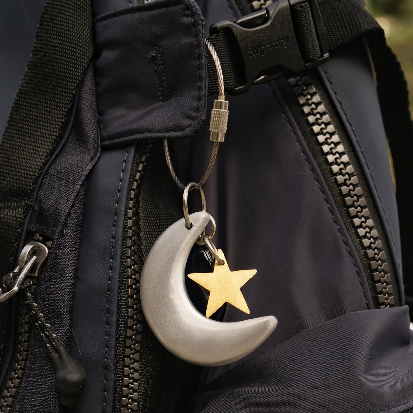 Casted Aluminium Handmade Moon Glass Bead Keychain Ornament - ILLUMEAKey Chain