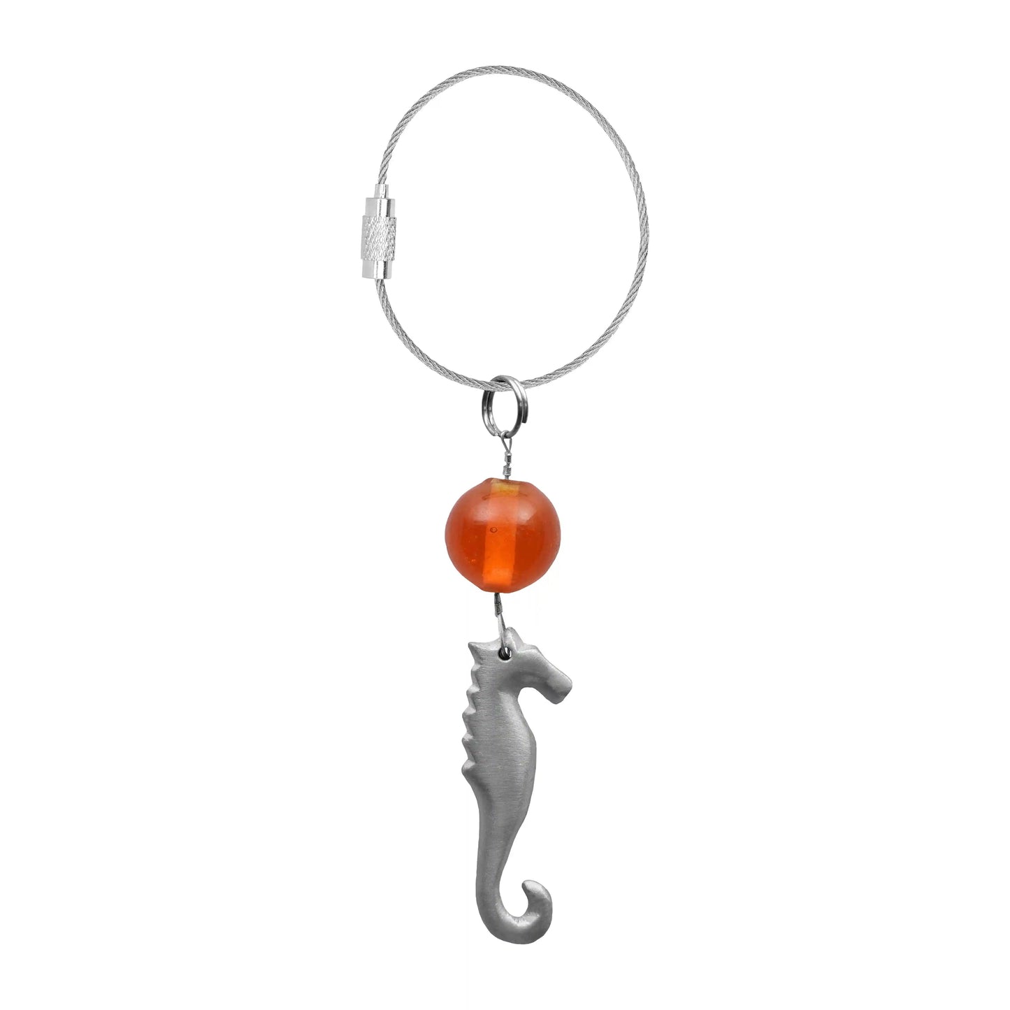 Casted Aluminium Handmade Seahorse Glass Bead Keychain Ornament - ILLUMEAKey Chain