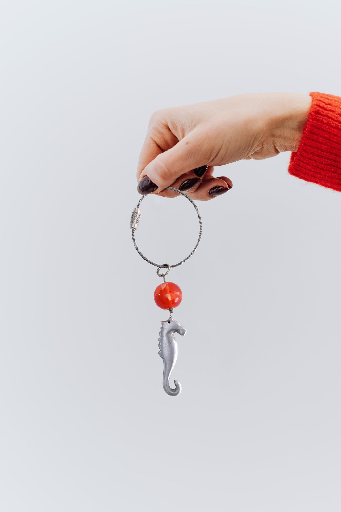 Casted Aluminium Handmade Seahorse Glass Bead Keychain Ornament - ILLUMEAKey Chain