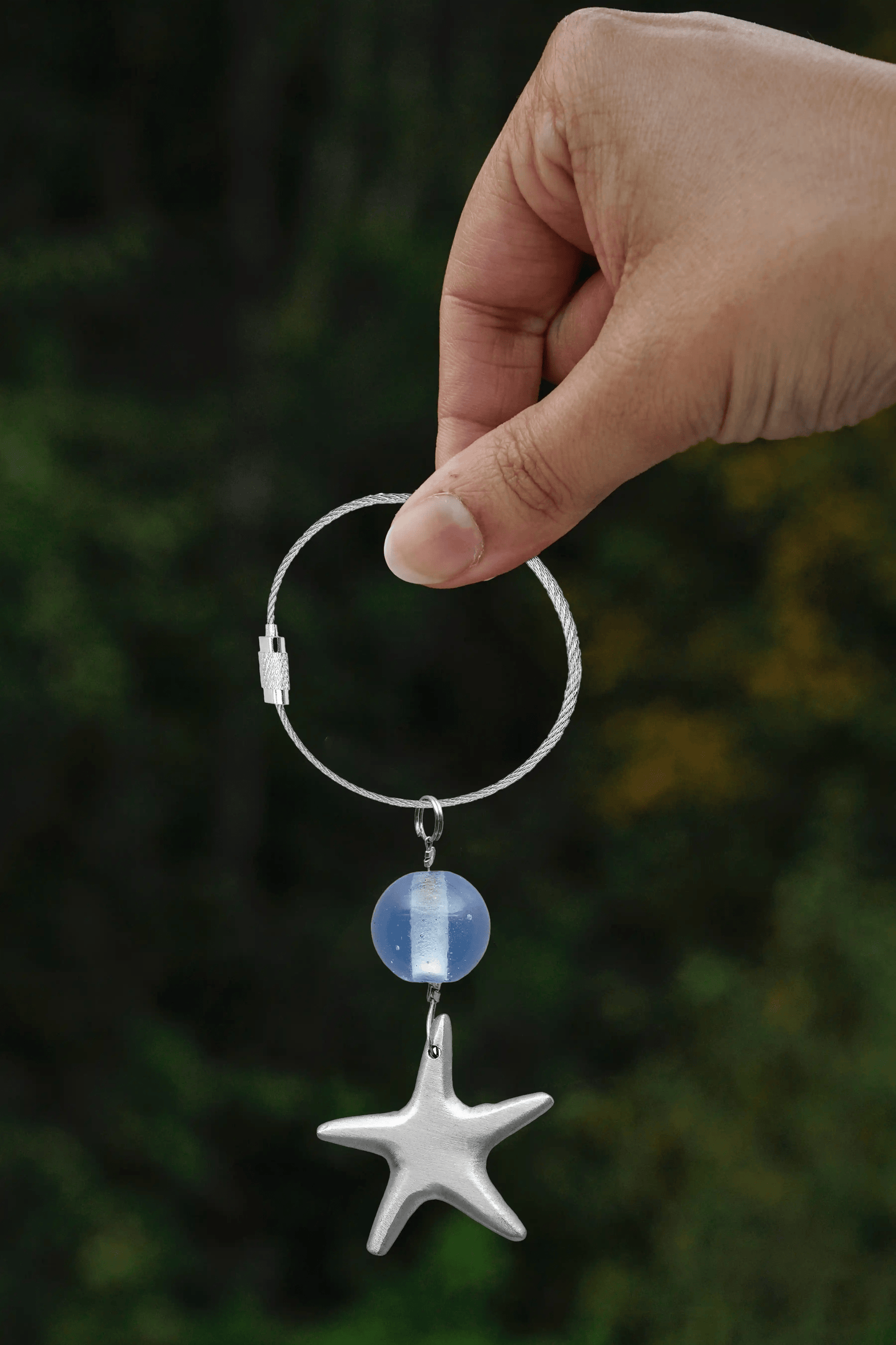 Casted Aluminium Handmade Star Fish Glass Bead Keychain Ornament - ILLUMEAKey Chain