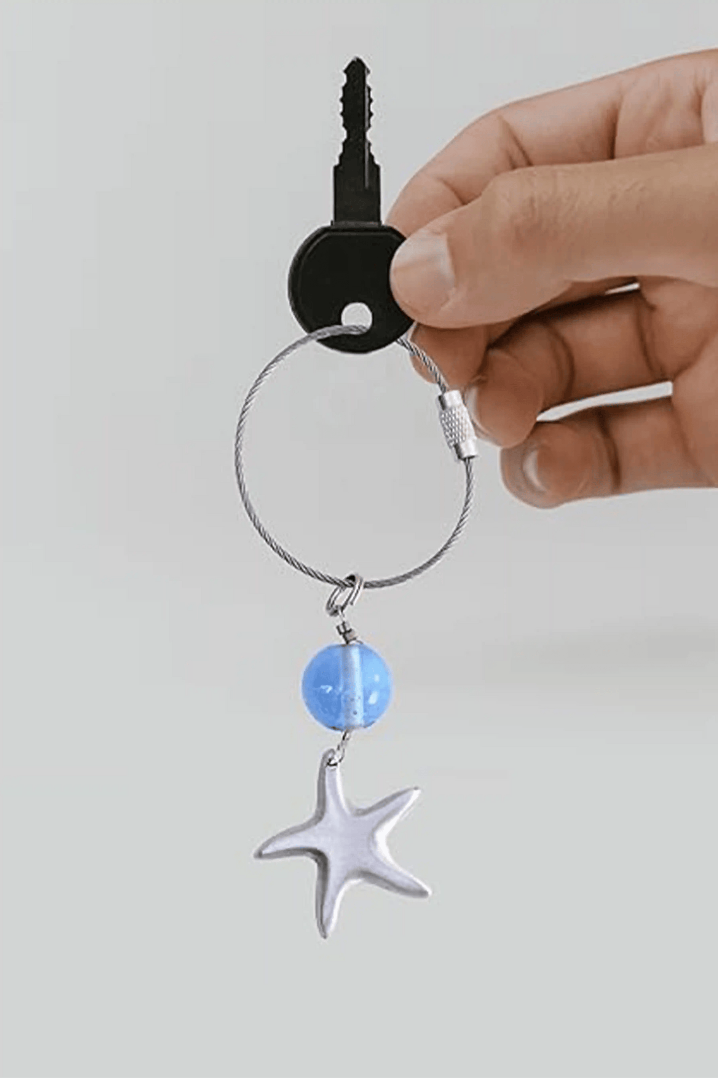 Casted Aluminium Handmade Star Fish Glass Bead Keychain Ornament - ILLUMEAKey Chain