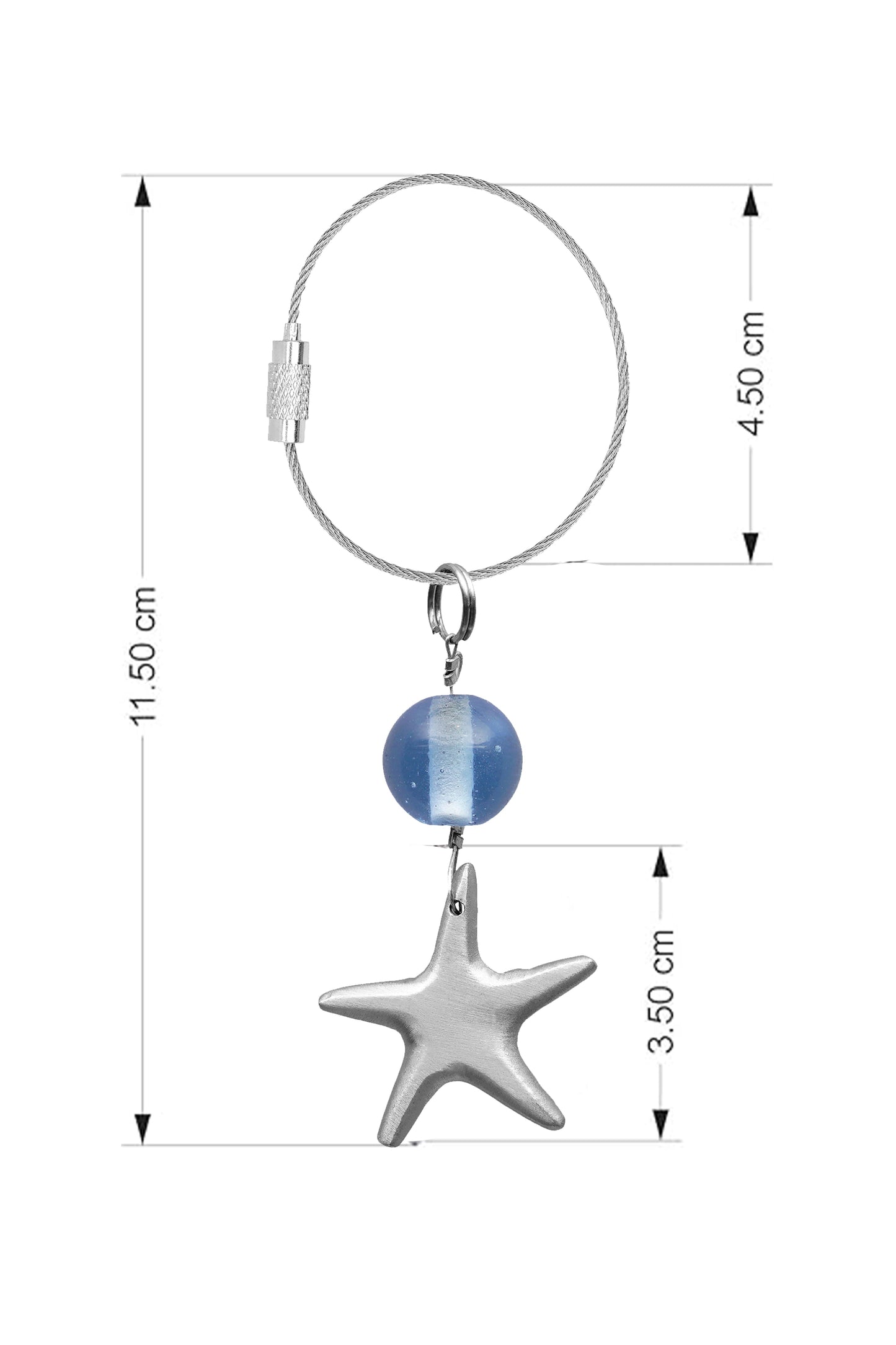 Casted Aluminium Handmade Star Fish Glass Bead Keychain Ornament - ILLUMEAKey Chain