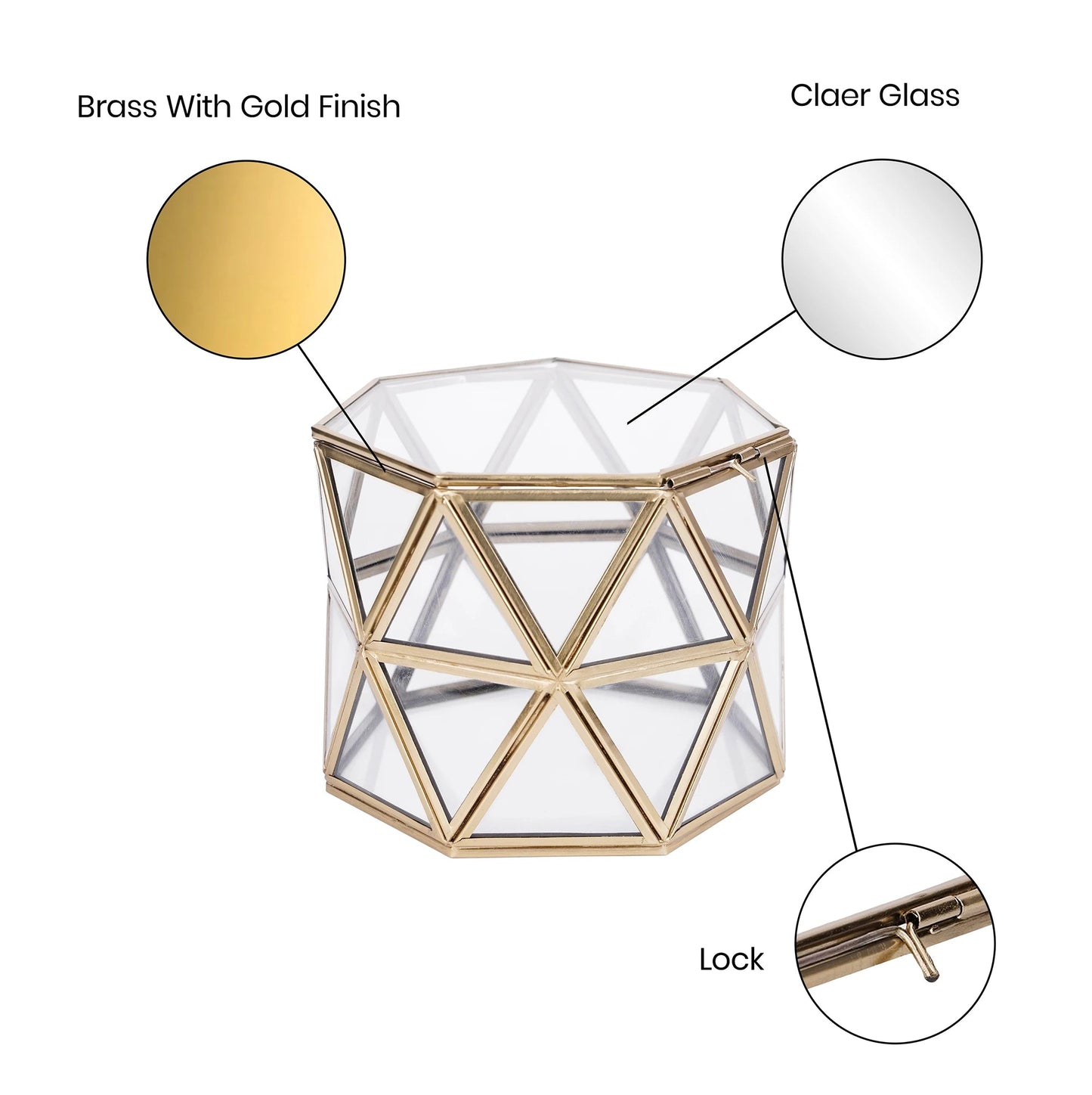 Diamond Box Clear Glass - ILLUMEADecorative Box