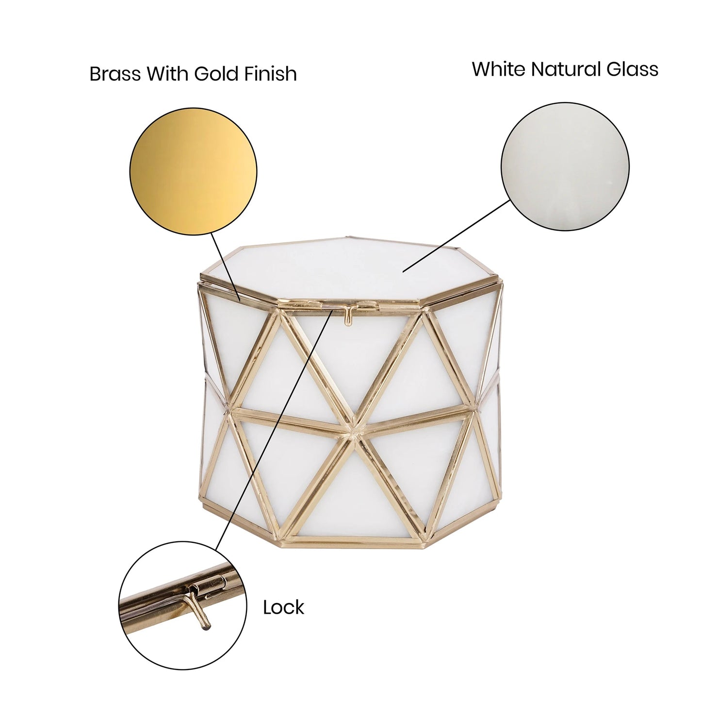 Diamond Box White Glass - ILLUMEADecorative Box