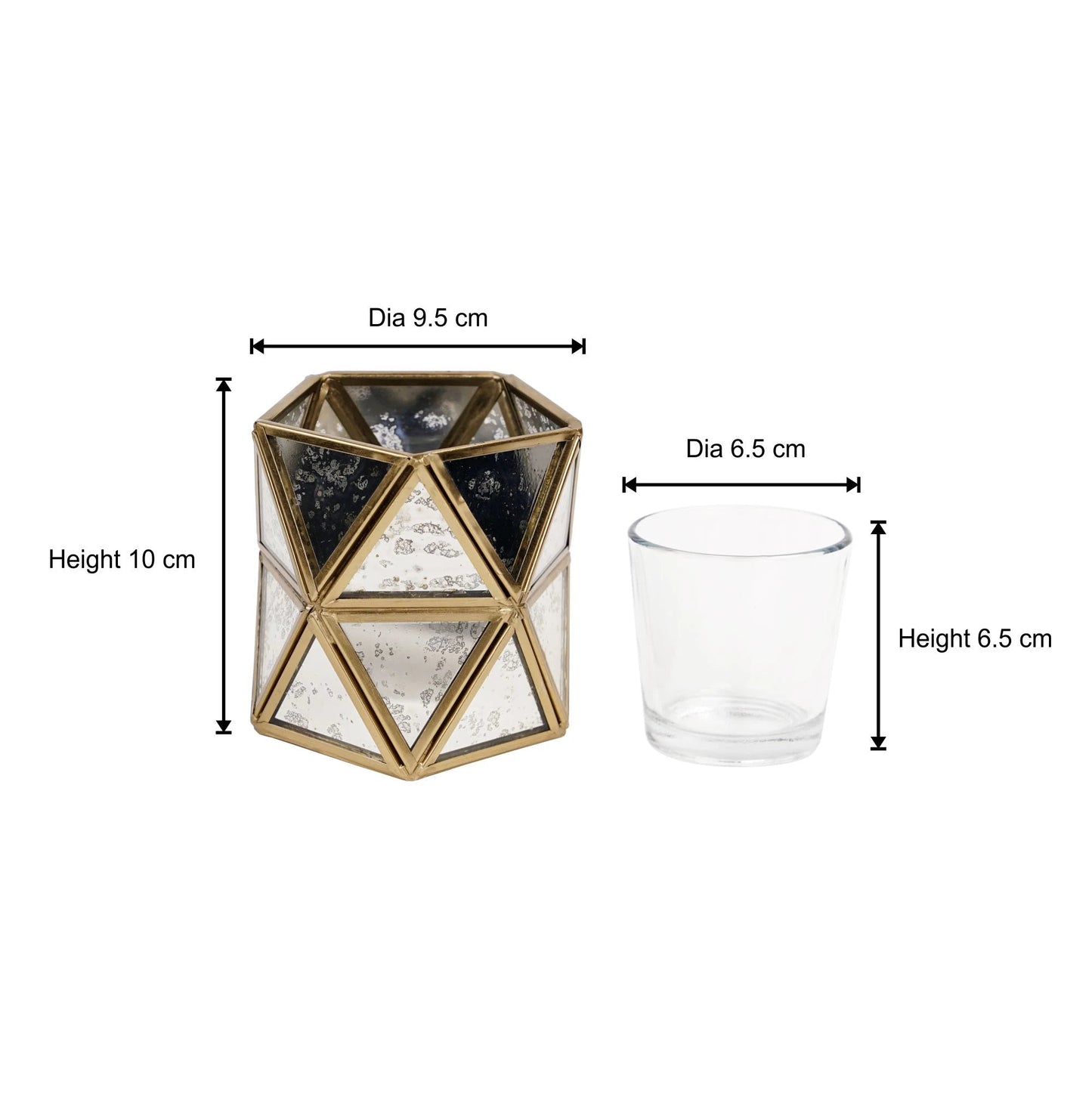 Diamond Tealight Candle Holder Antique - ILLUMEATea light