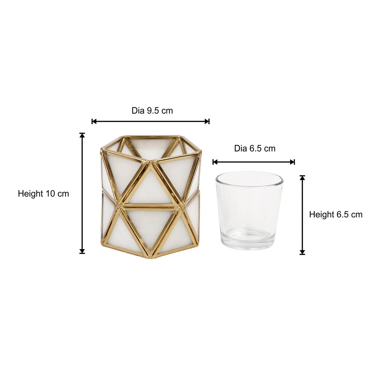 Diamond Tealight Candle Holder White - ILLUMEATea light