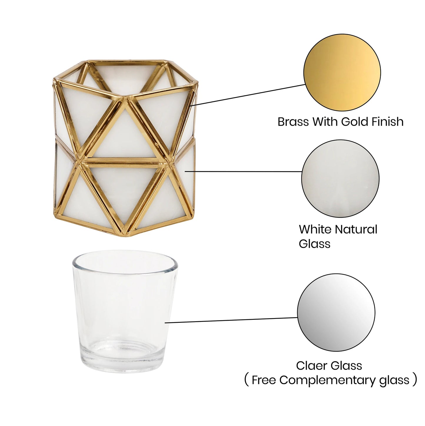 Diamond Tealight Candle Holder White - ILLUMEATea light