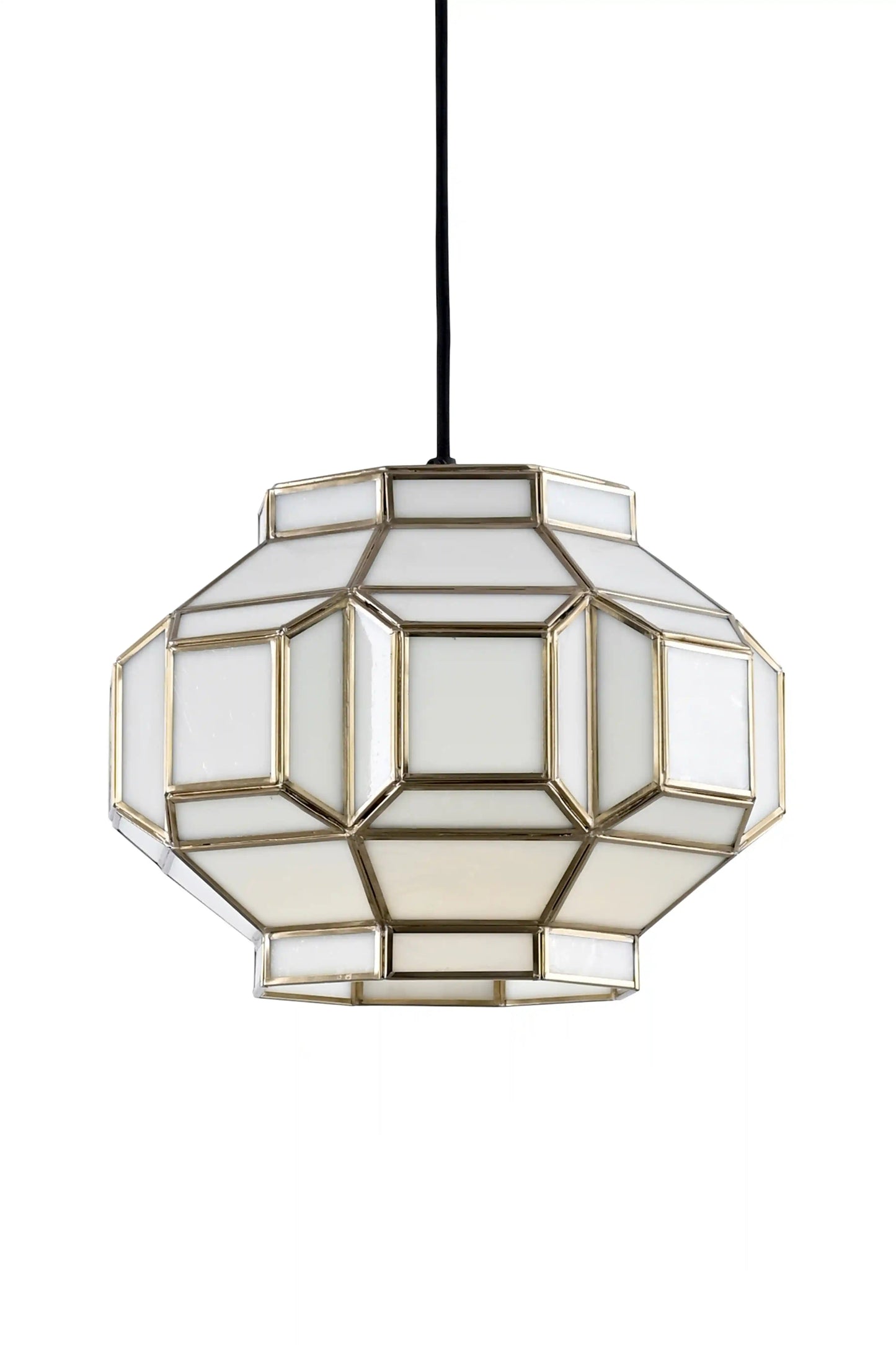 Embossed Octagonal Stained Glass Pendant - ILLUMEALightingSmall