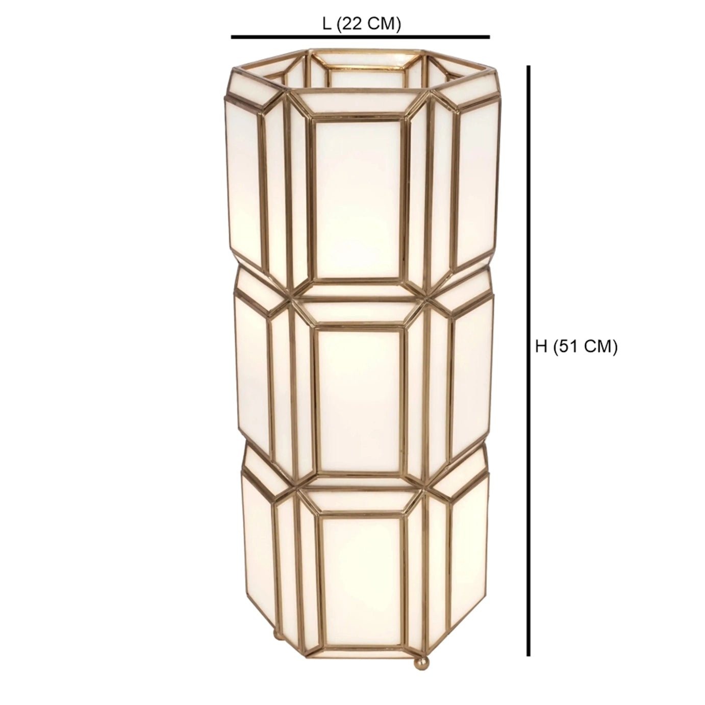 Embossed Table Lamp White - ILLUMEAlampLarge