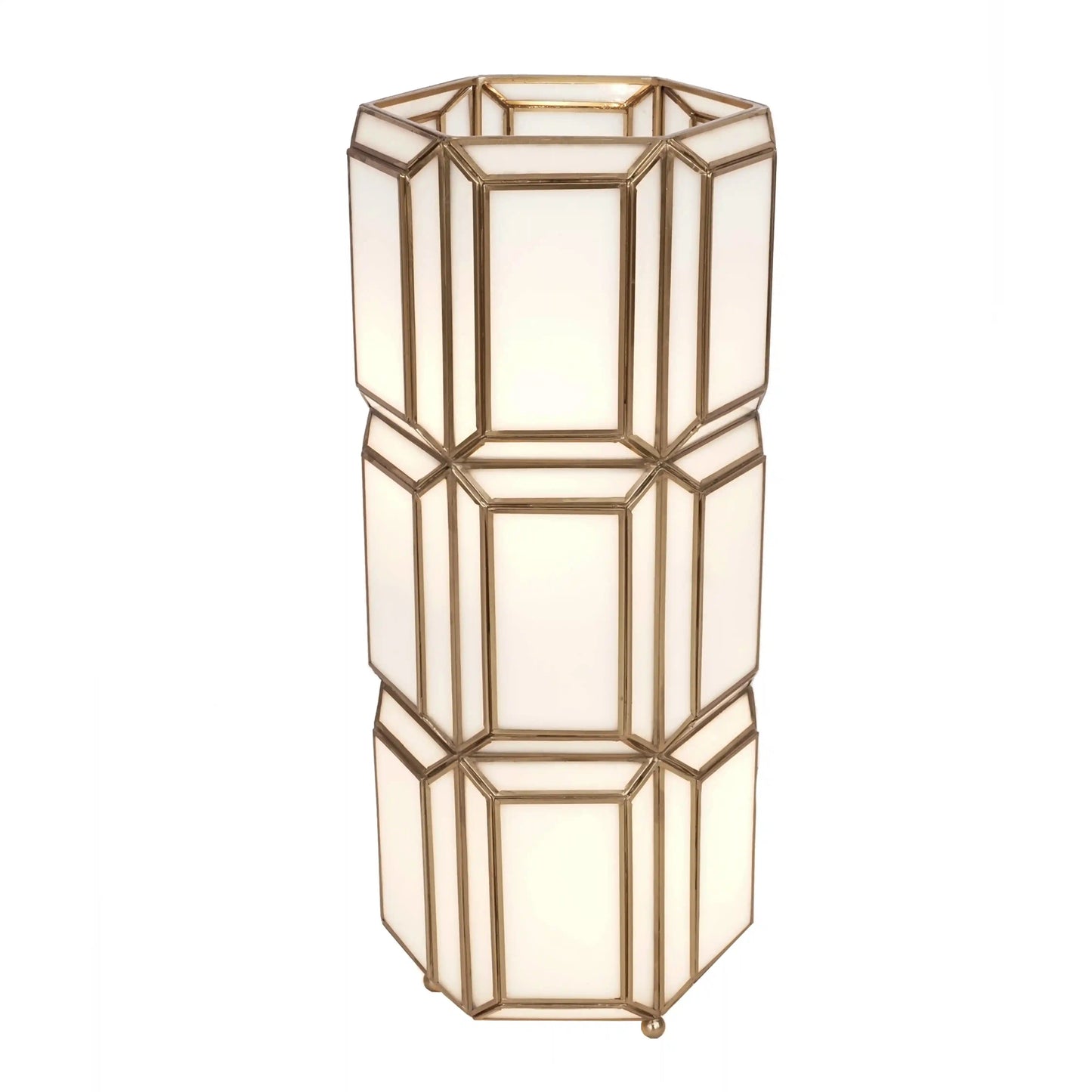 Embossed Table Lamp White - ILLUMEAlampLarge