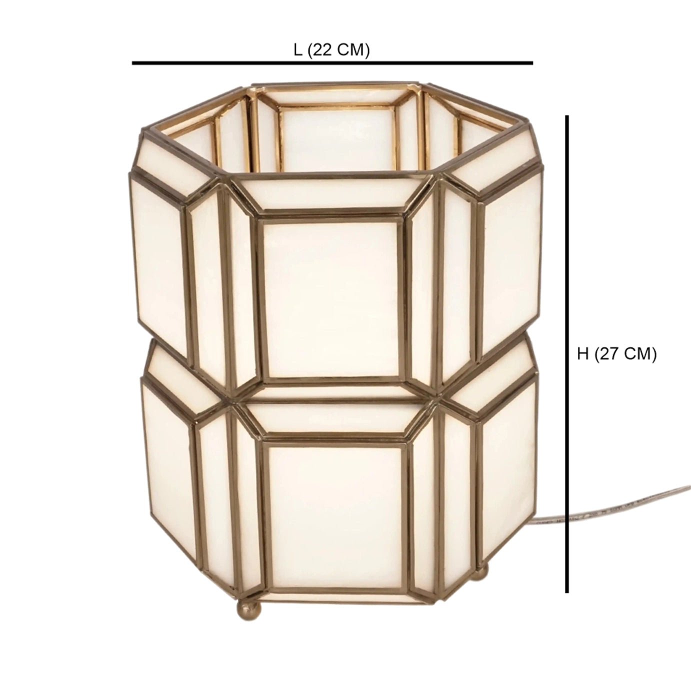 Embossed Table Lamp White - ILLUMEAlampLarge