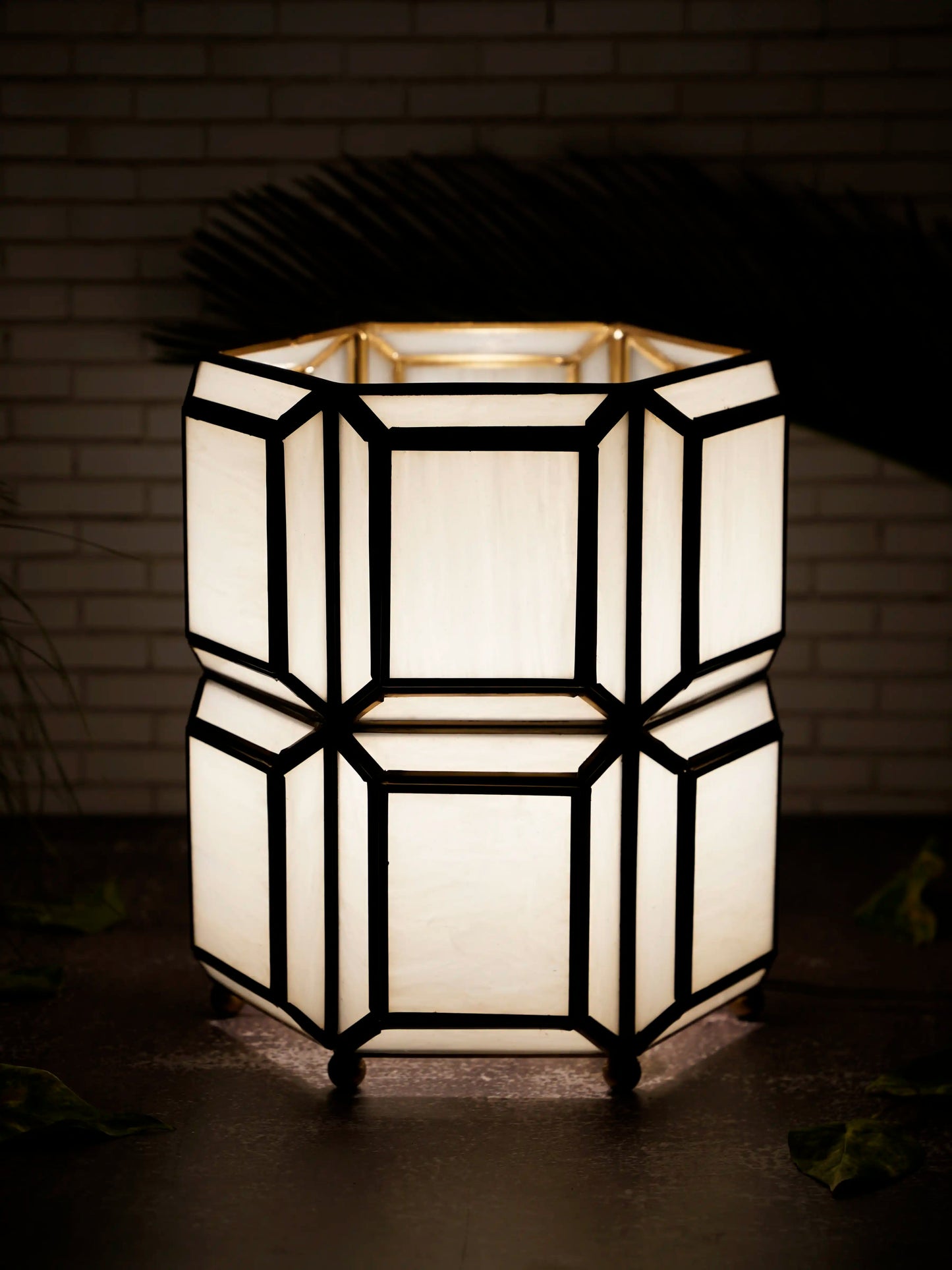 Embossed Table Lamp White - ILLUMEAlampSmall