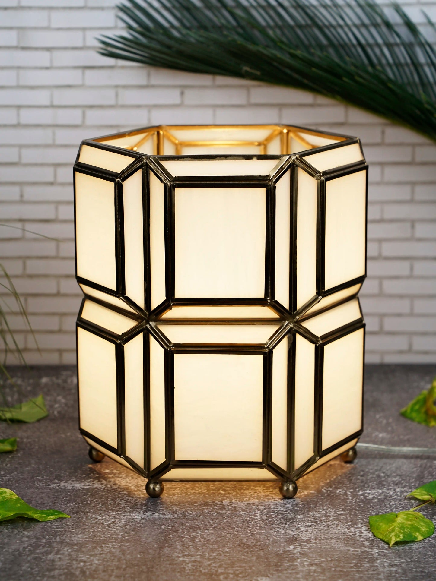 Embossed Table Lamp White - ILLUMEAlampSmall