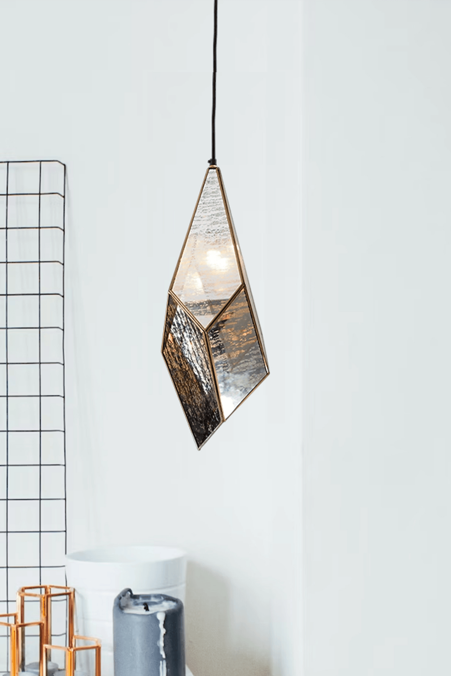 Geometric Crystal Pendant Antique - ILLUMEALighting