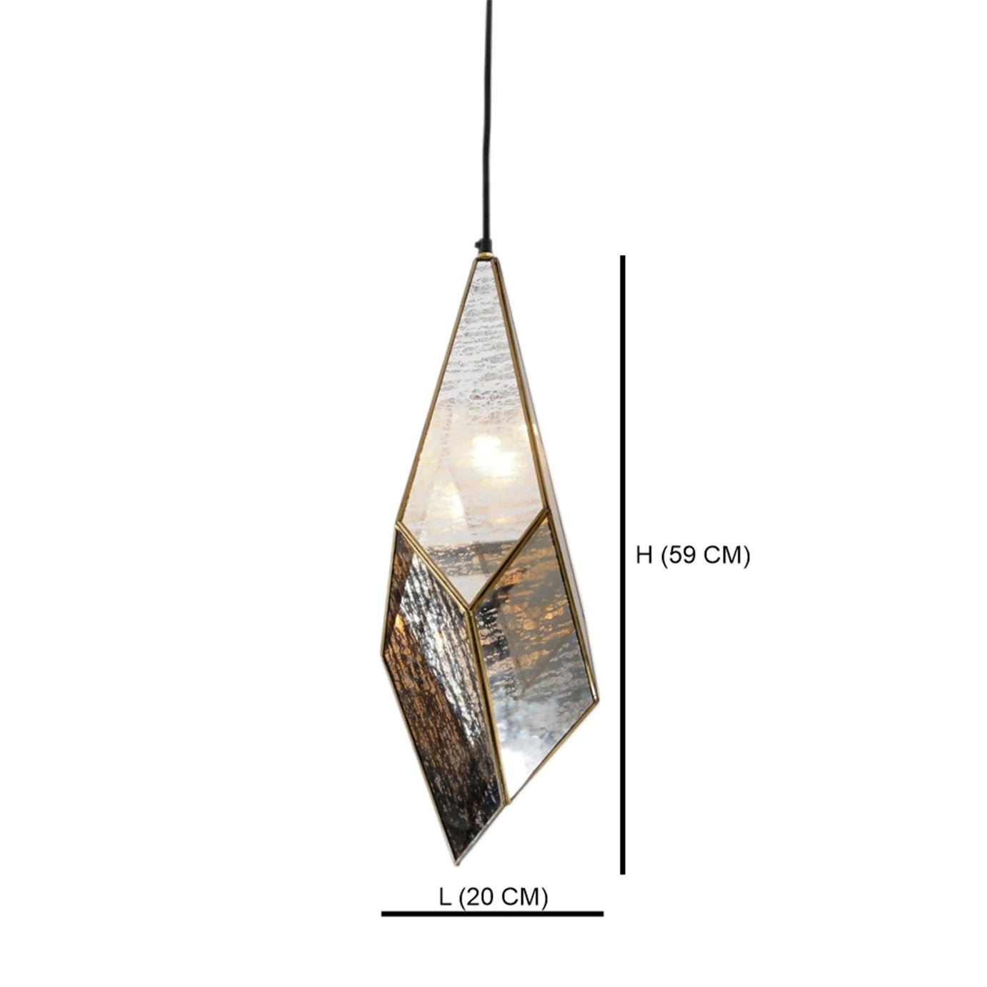 Geometric Crystal Pendant Antique - ILLUMEALighting