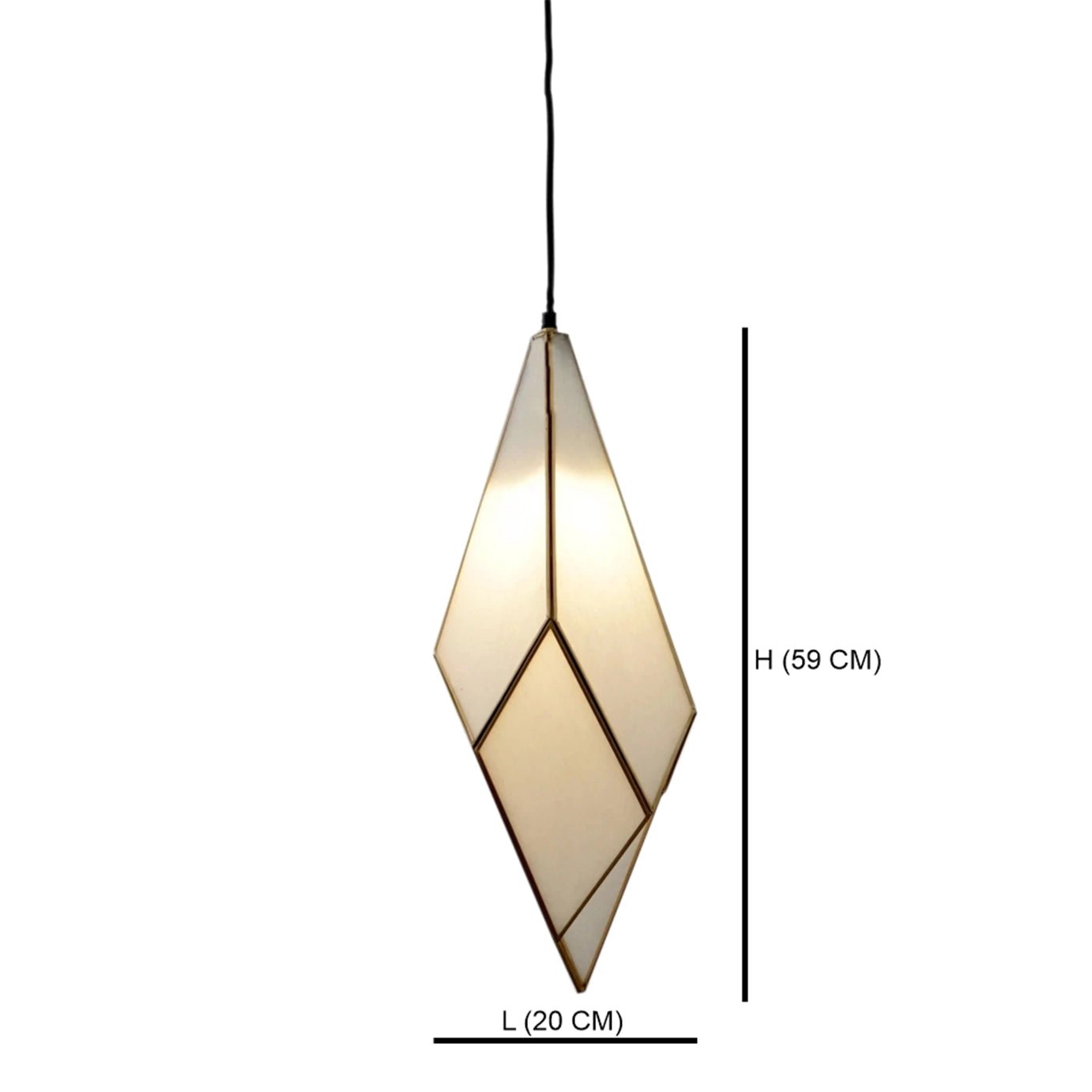 Geometric Crystal Pendant White - ILLUMEALighting