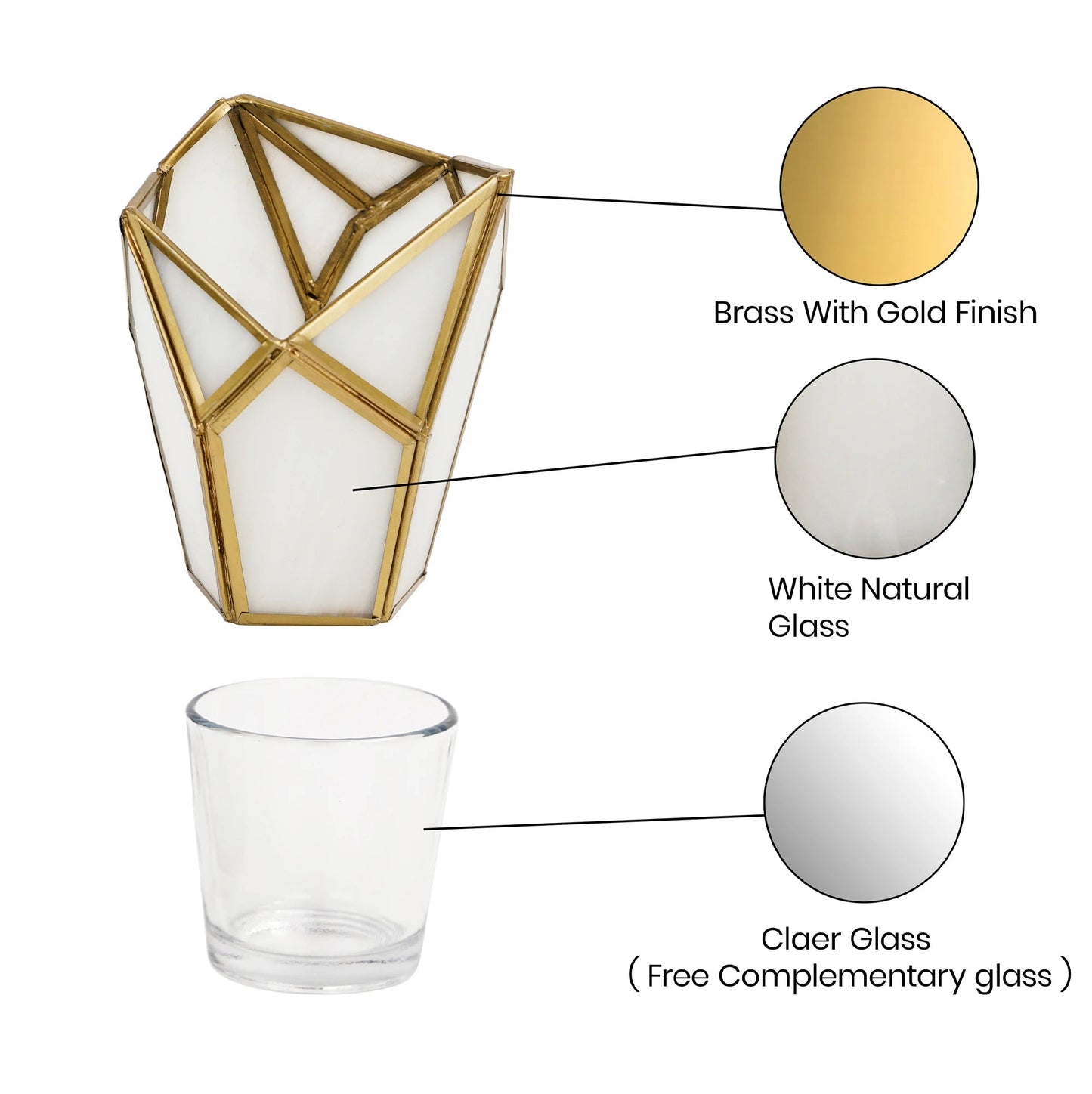 Geometric Tealight Candle Holder White - ILLUMEATea light