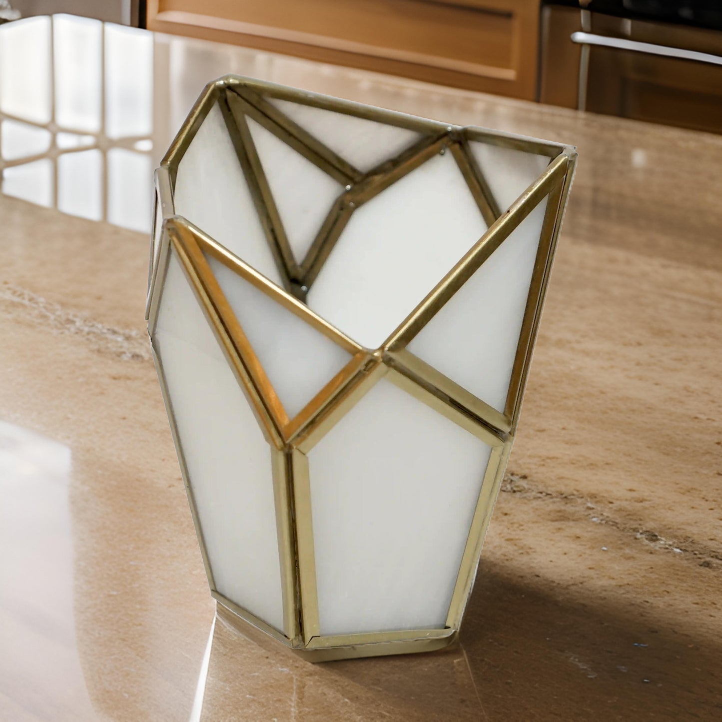Geometric Tealight Candle Holder White - ILLUMEATea light