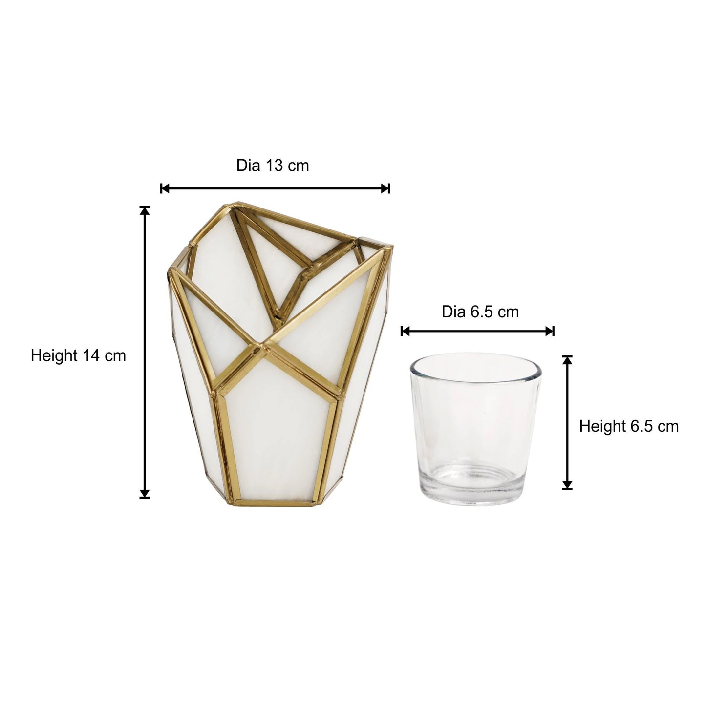 Geometric Tealight Candle Holder White - ILLUMEATea light