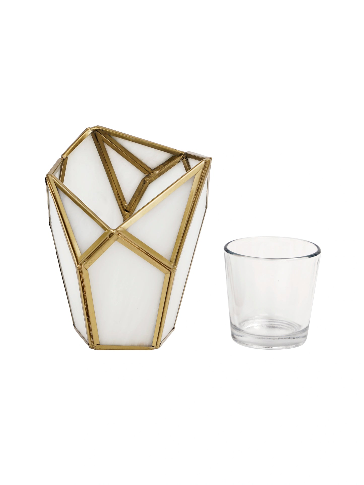 Geometric Tealight Candle Holder White - ILLUMEATea light