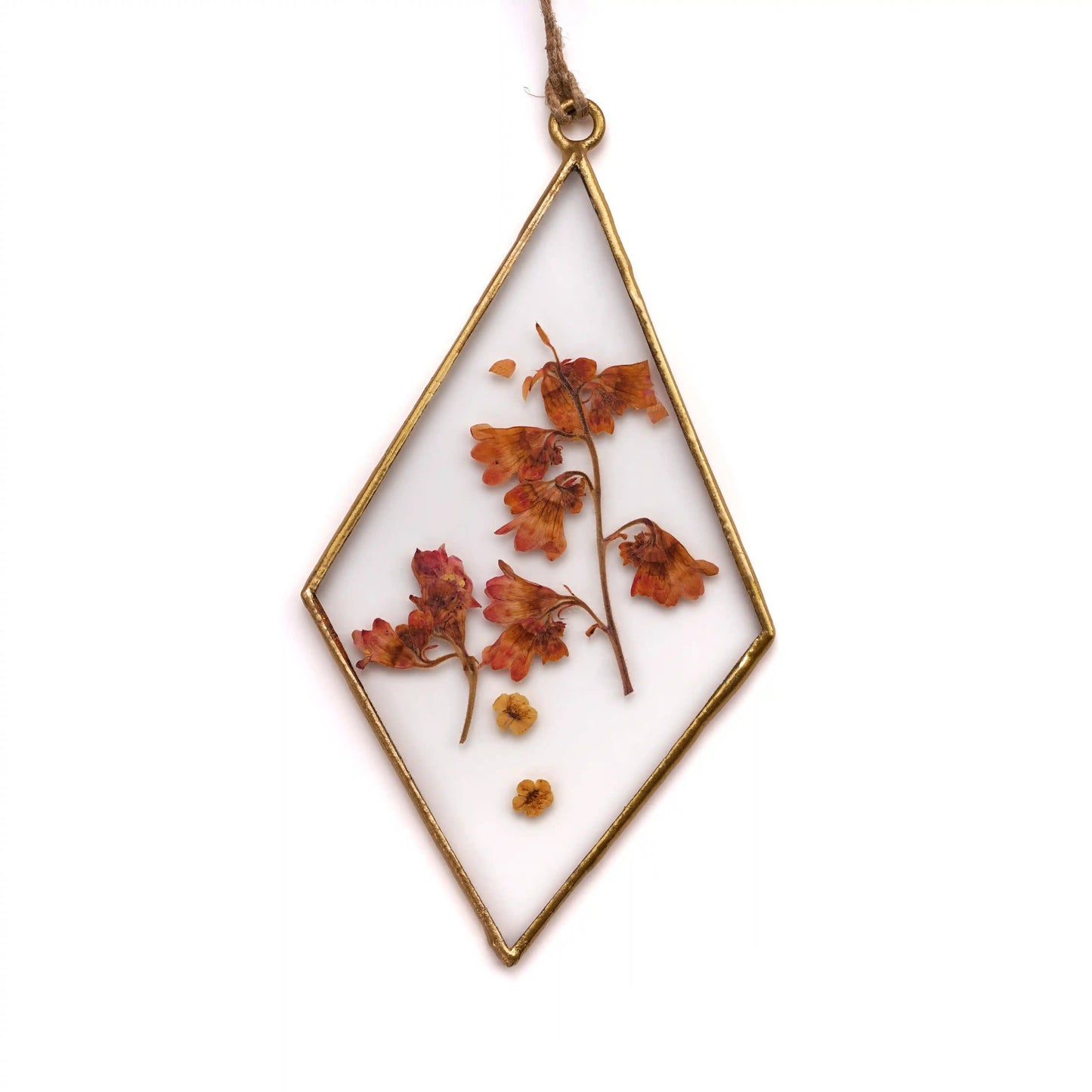 Handmade Dried Pressed Flower Hanging Diamond Suncatcher - ILLUMEAPendant