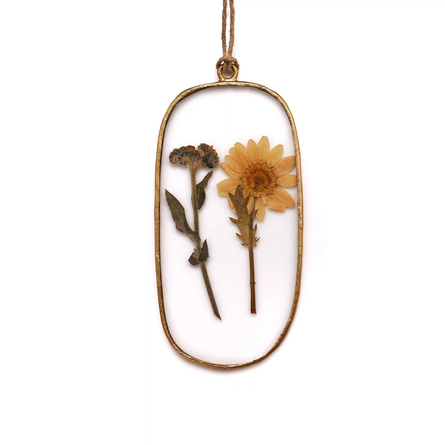 Handmade Dried Pressed Flower Hanging Squoval Suncatcher - ILLUMEAPendant