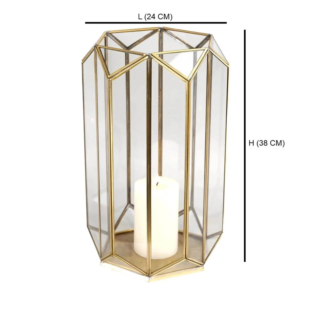 Hexa Linear Hurricane handcrafted glass candle holder elegant luxury decor