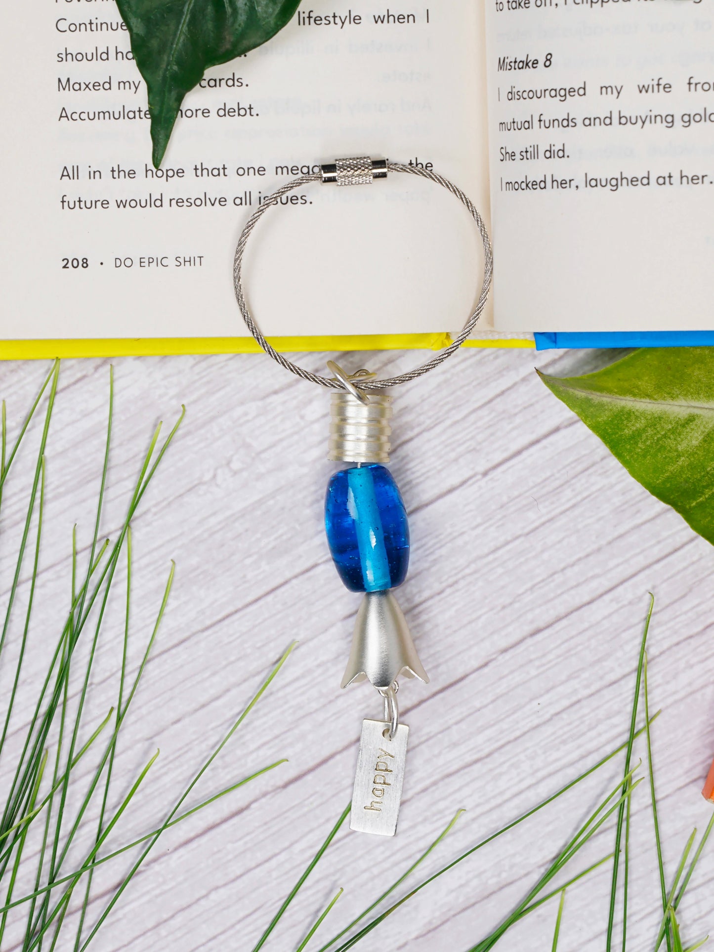 ILLUMEA Oceans Kiss Key Chain Handmade Lucky Charm with Glass Bead - ILLUMEAKey Chain