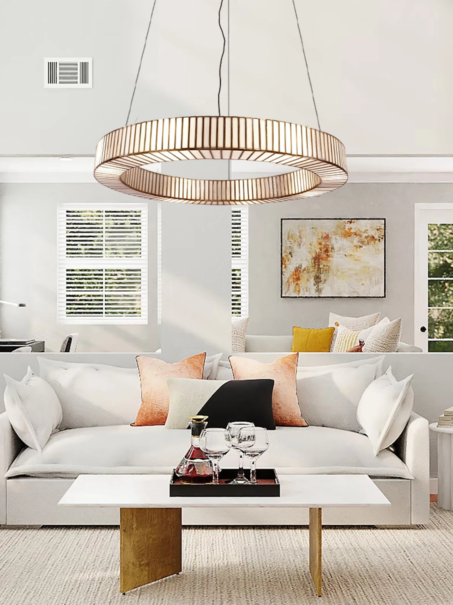 Linaurea Ring Chandelier White - ILLUMEALightingLarge