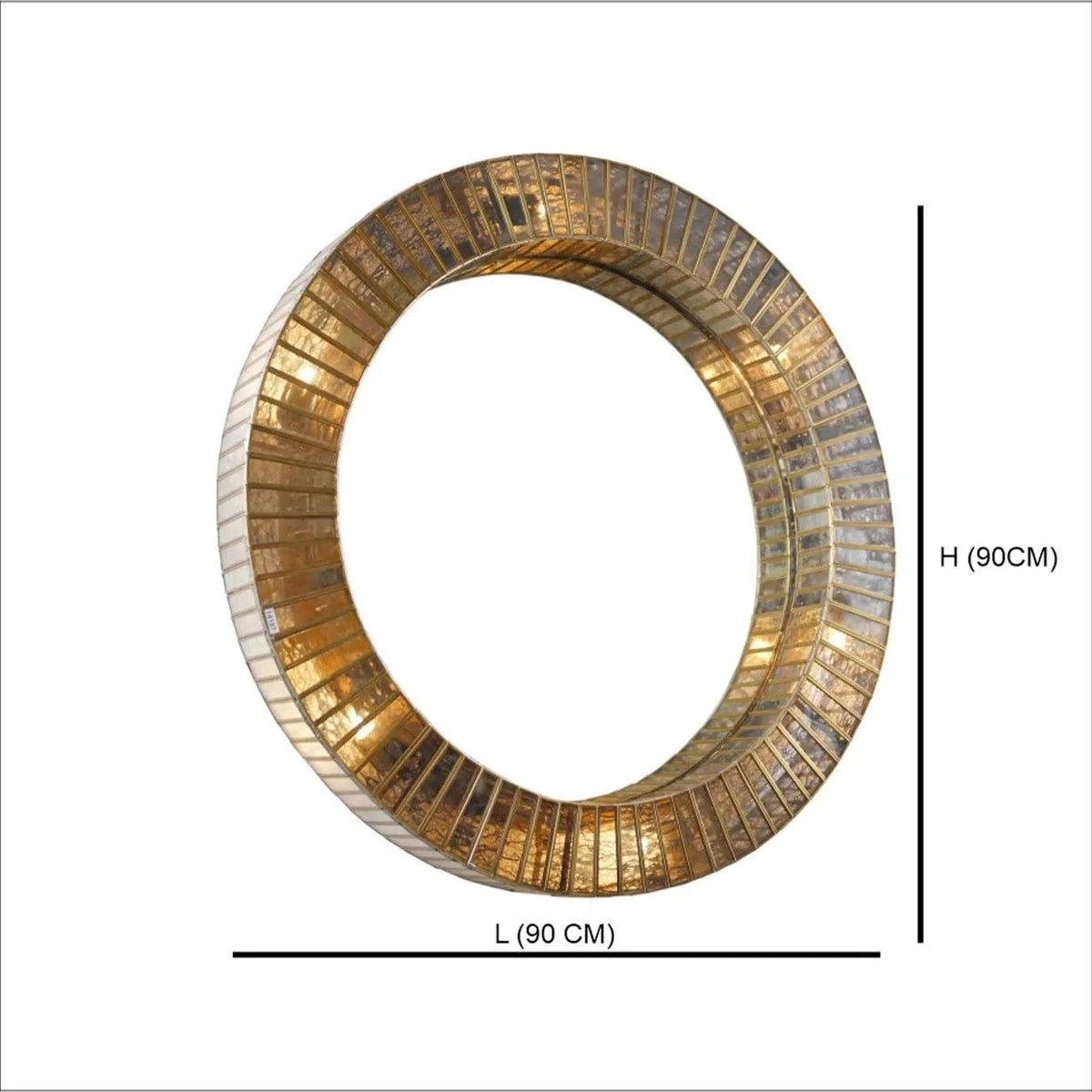 Linaurea Wall Lamp Mirror Antique with circular brass frame and premium glass design