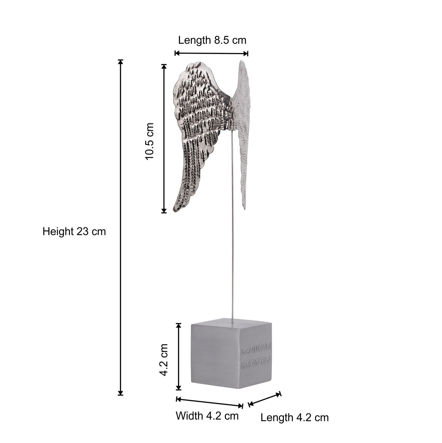 Metal Angel Wings Sculpture - Inspirational and Angelic Decorative Figurine - ILLUMEA
