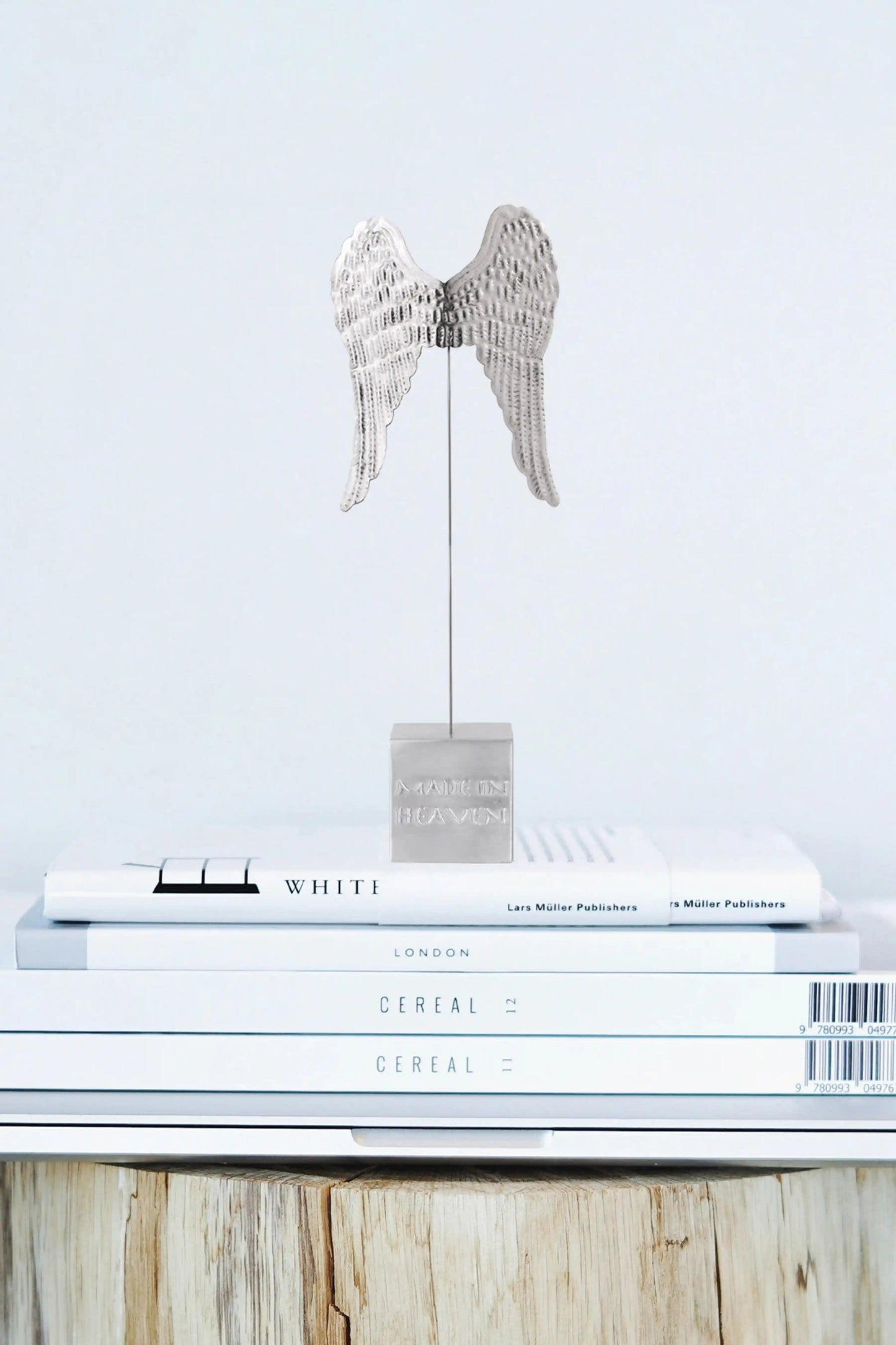 Metal Angel Wings Sculpture - Inspirational and Angelic Decorative Figurine - ILLUMEA