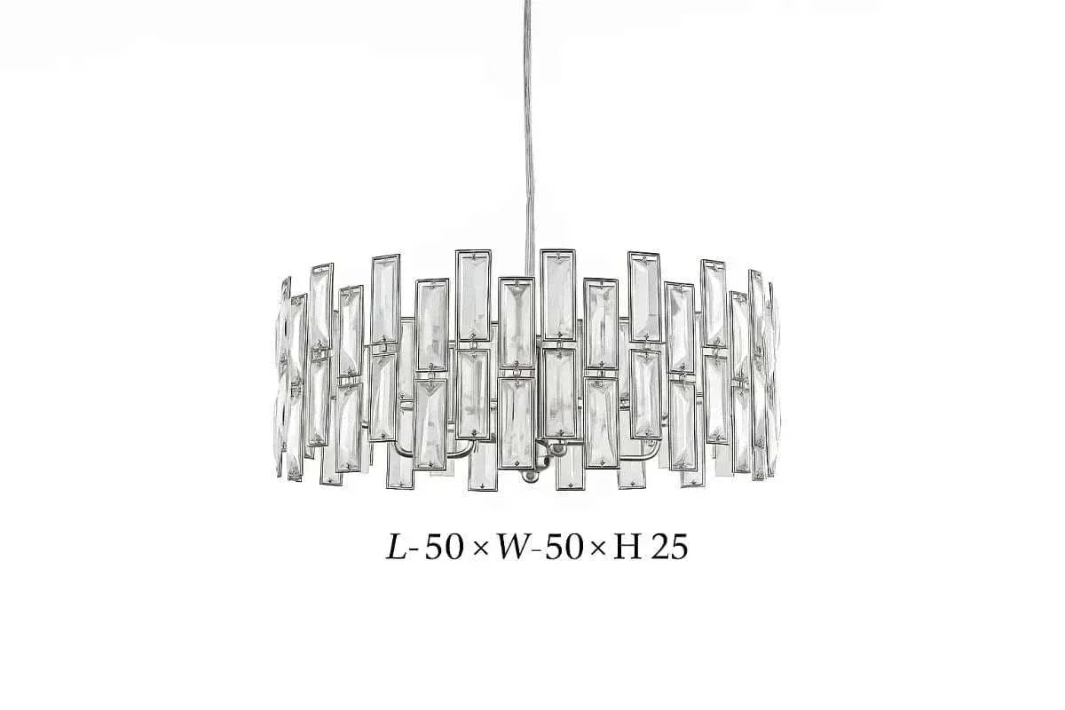 Poppy Clear Crystal Shade Ceiling Light with nickel finish and sparkling crystals for elegant home lighting