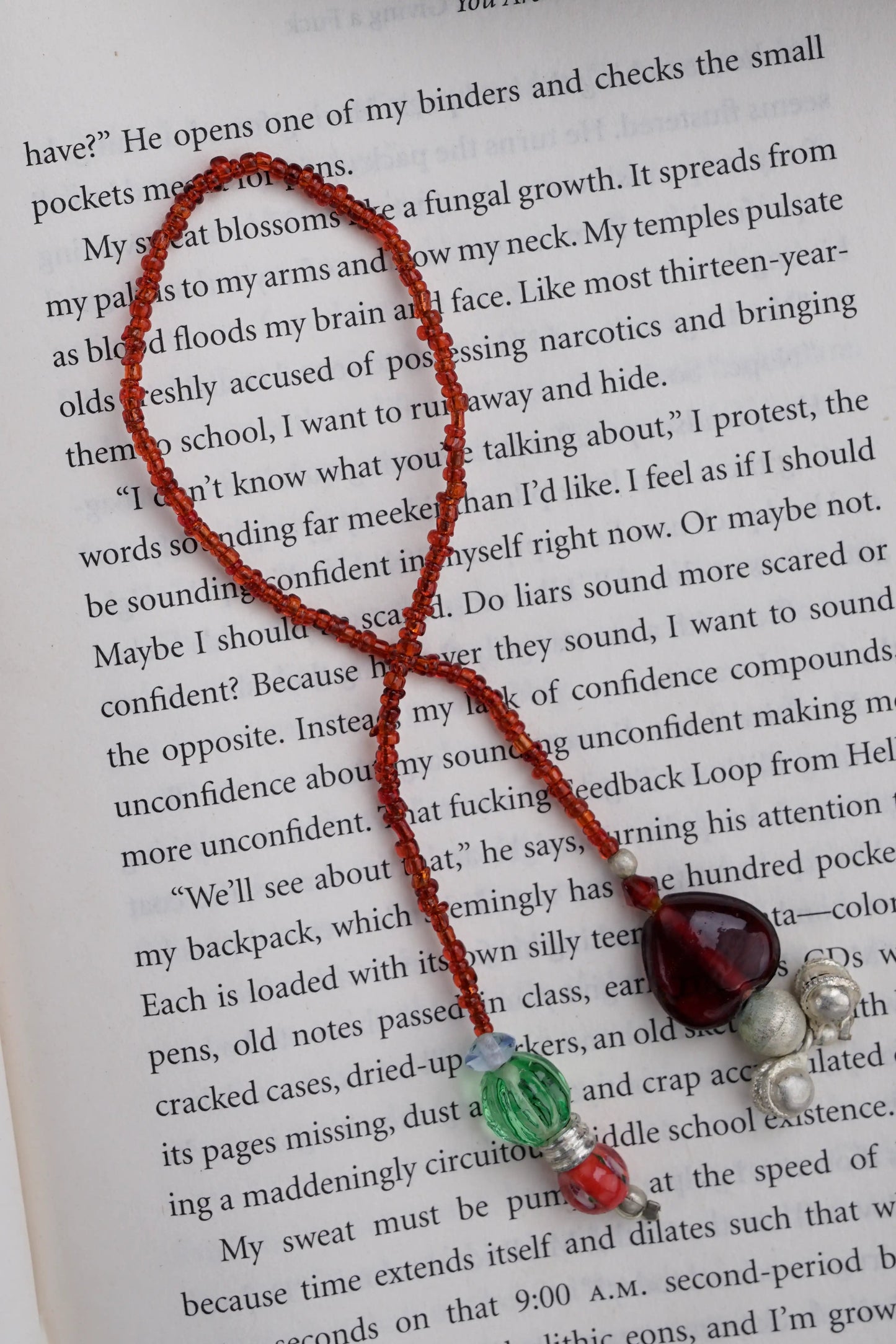 Red Glass Beads Handmade Bookmark - ILLUMEABookmark