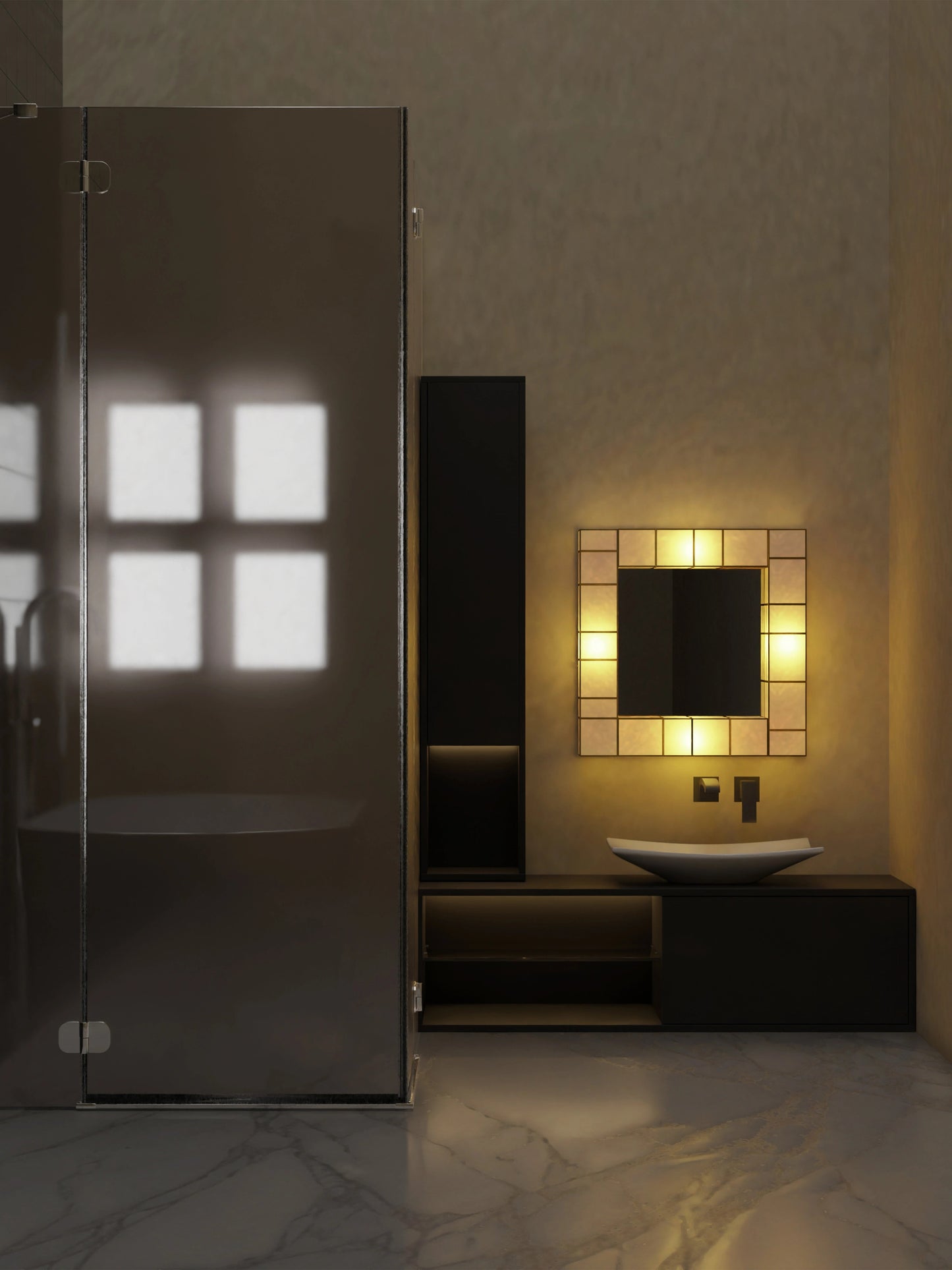Square Wall Mirror Lamp - ILLUMEAMirror