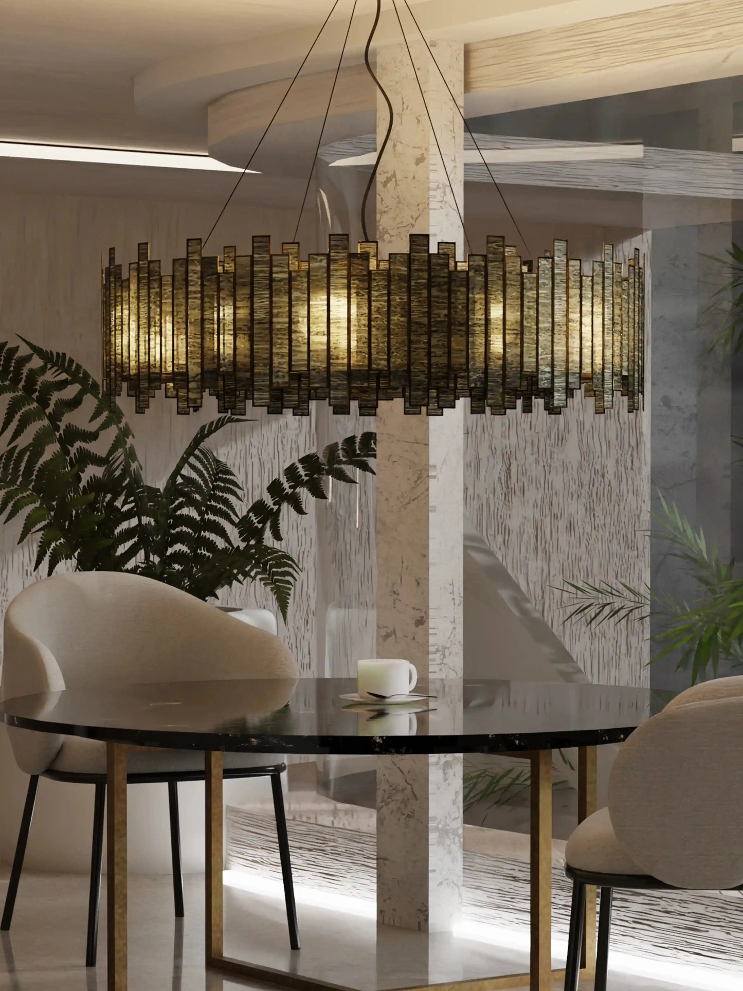 Staggered Ring Chandelier Antique - ILLUMEALightingSmall